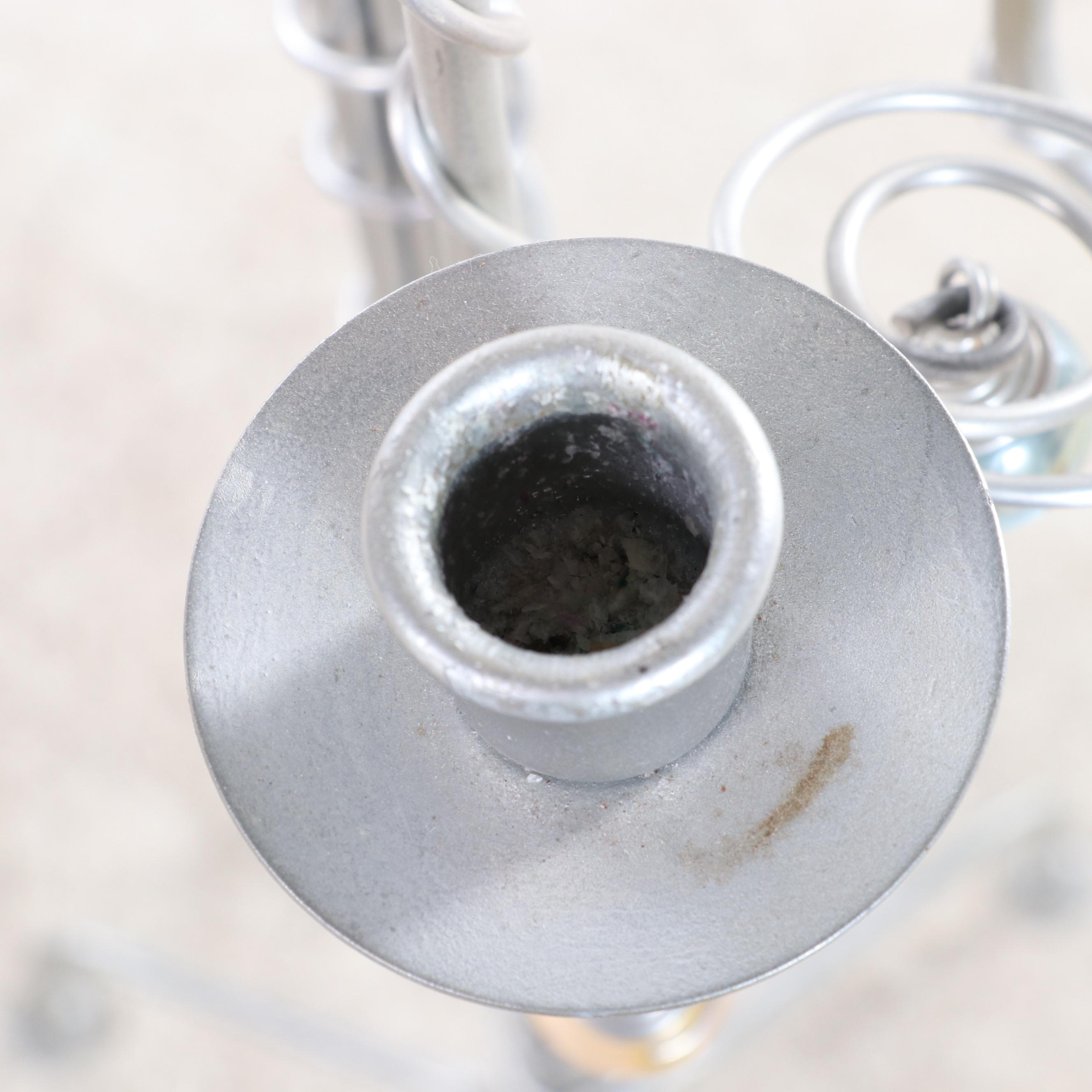 Mixed Media Metal Sculptural Standing Candelabra Everything But The House