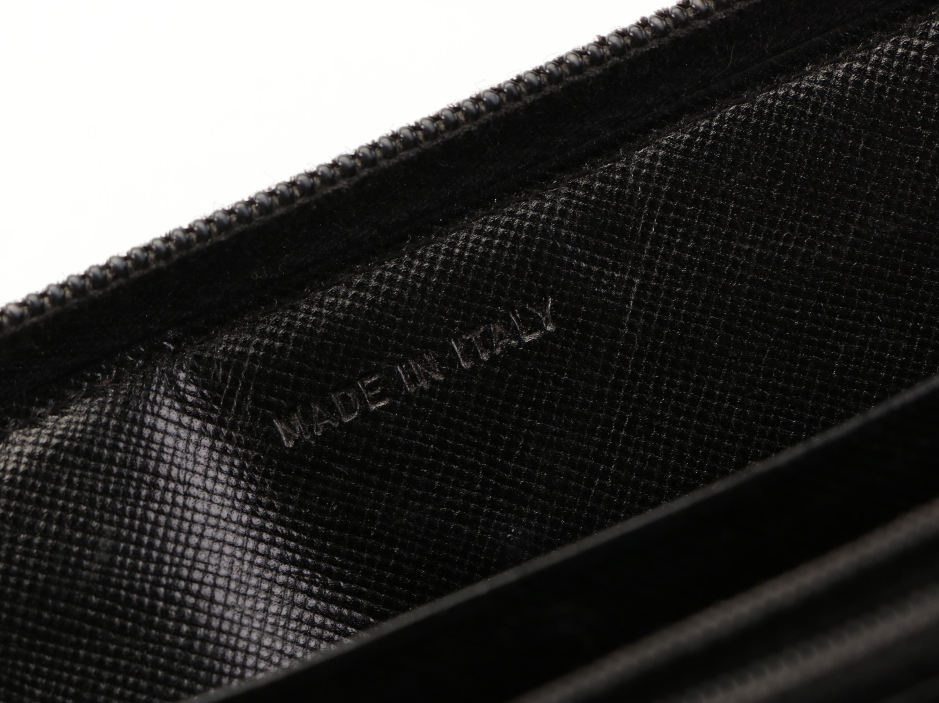 Prada Zip Around Wallet in Black Tessuto Nylon