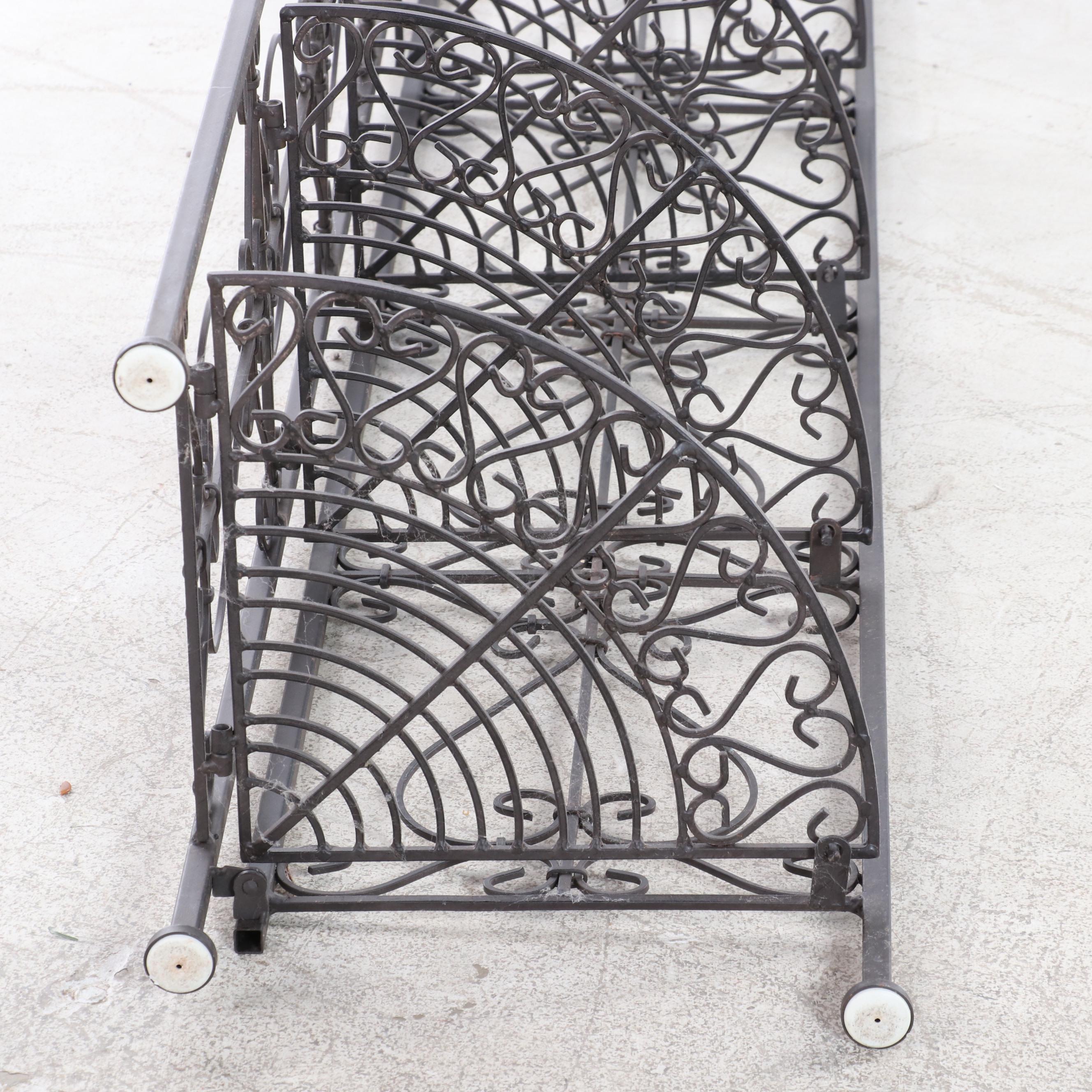 Folding Wrought Iron Corner Plant Stand
