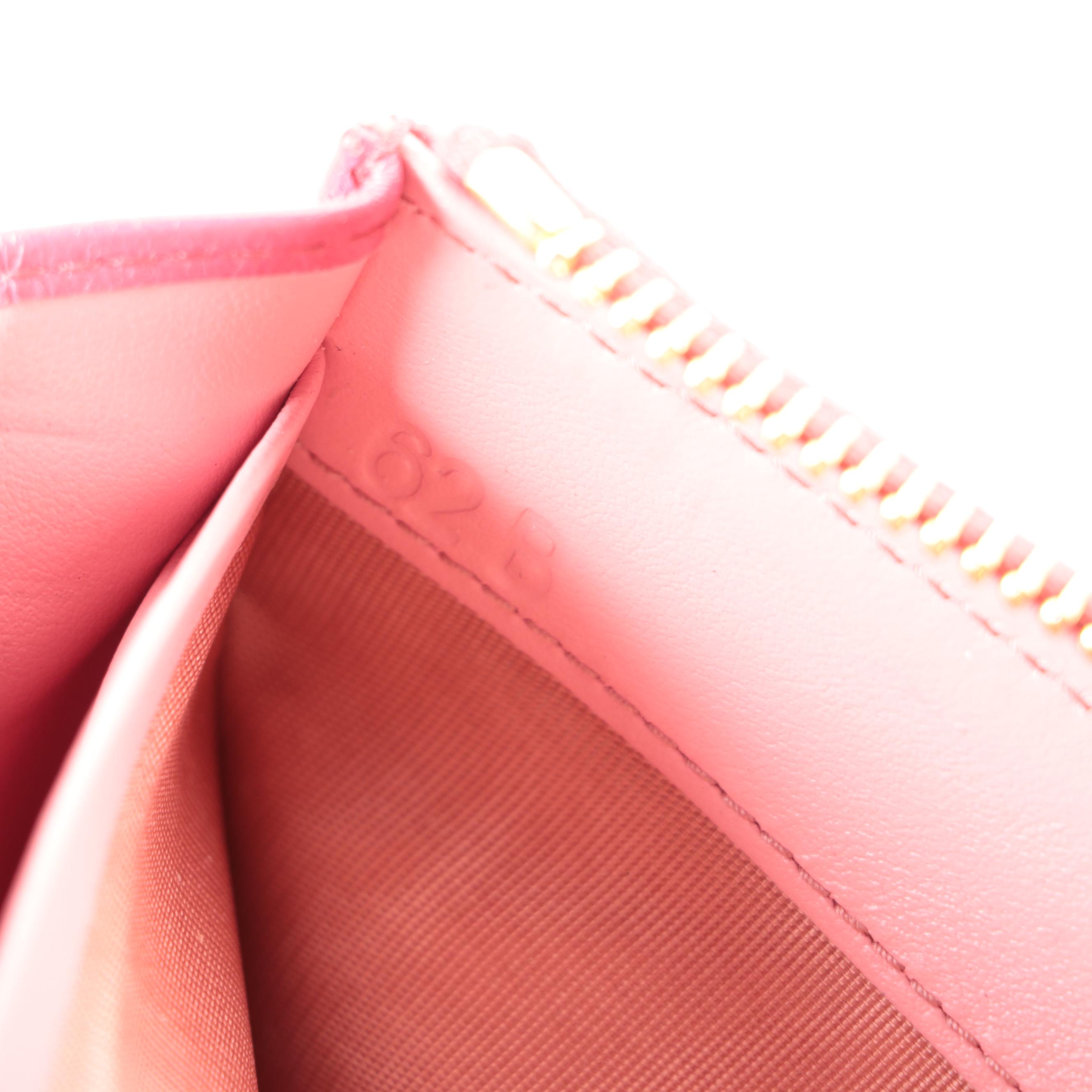 Prada Zip Around Wallet in Pink Grained Leather with Box