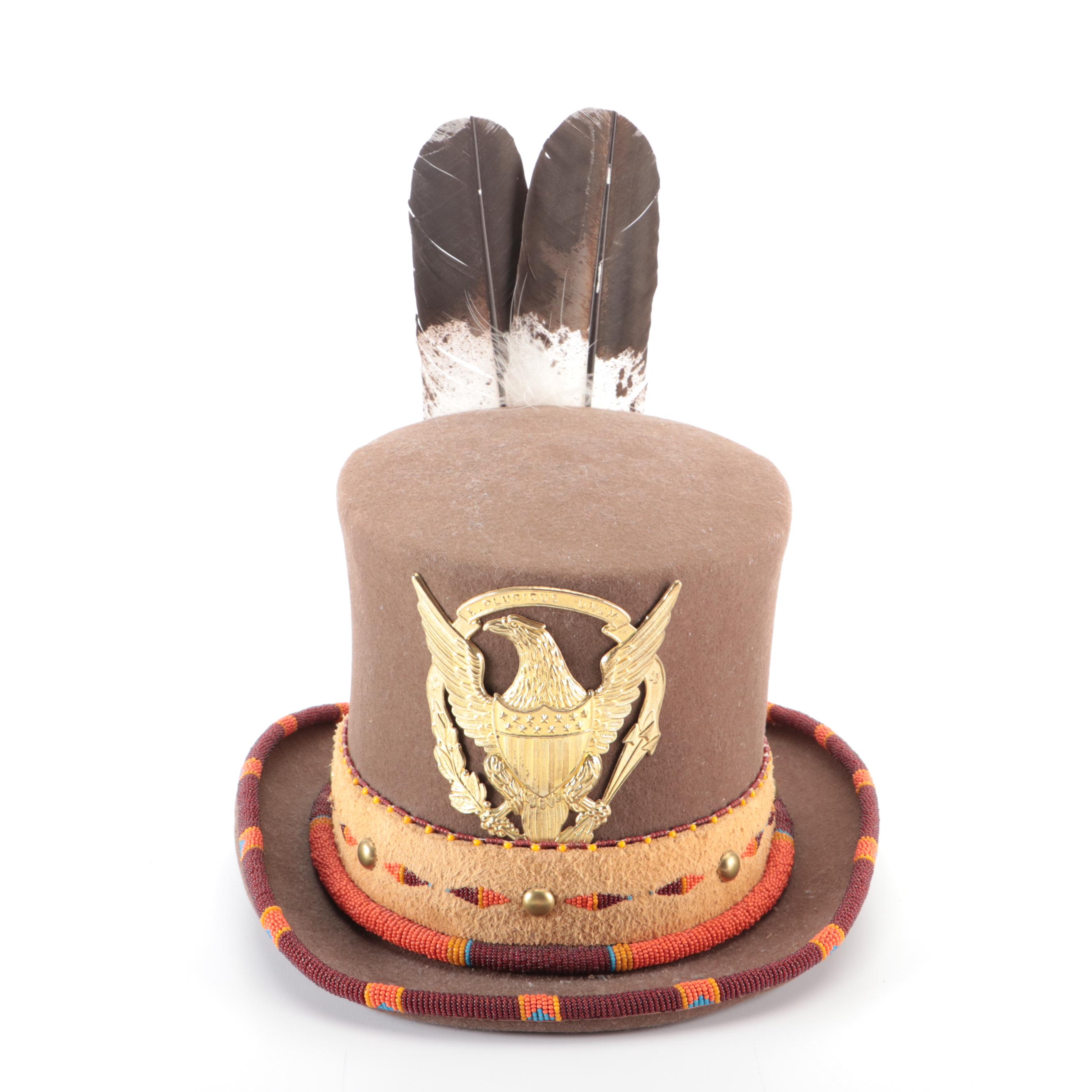 "Big Kenny" Signed Michael McCloud Brown Wool Felt Top Hat Worn on 2005 Tour