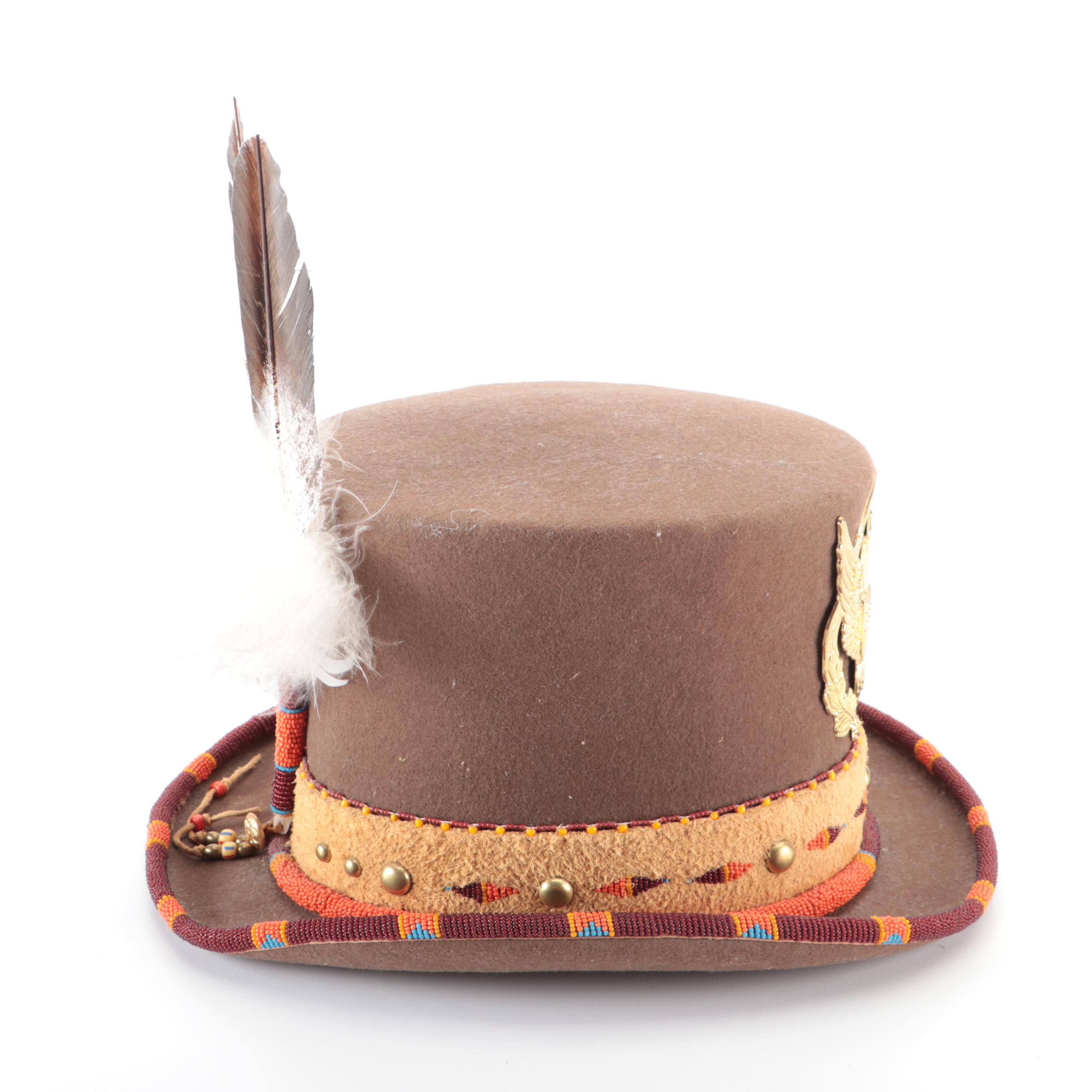 "Big Kenny" Signed Michael McCloud Brown Wool Felt Top Hat Worn on 2005 Tour