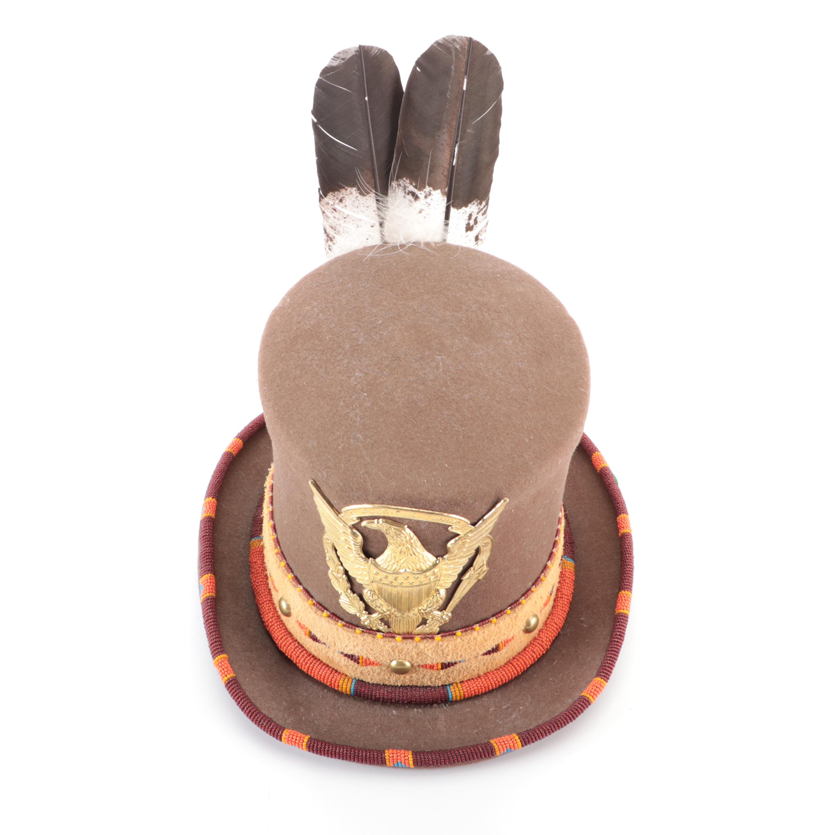 "Big Kenny" Signed Michael McCloud Brown Wool Felt Top Hat Worn on 2005 Tour