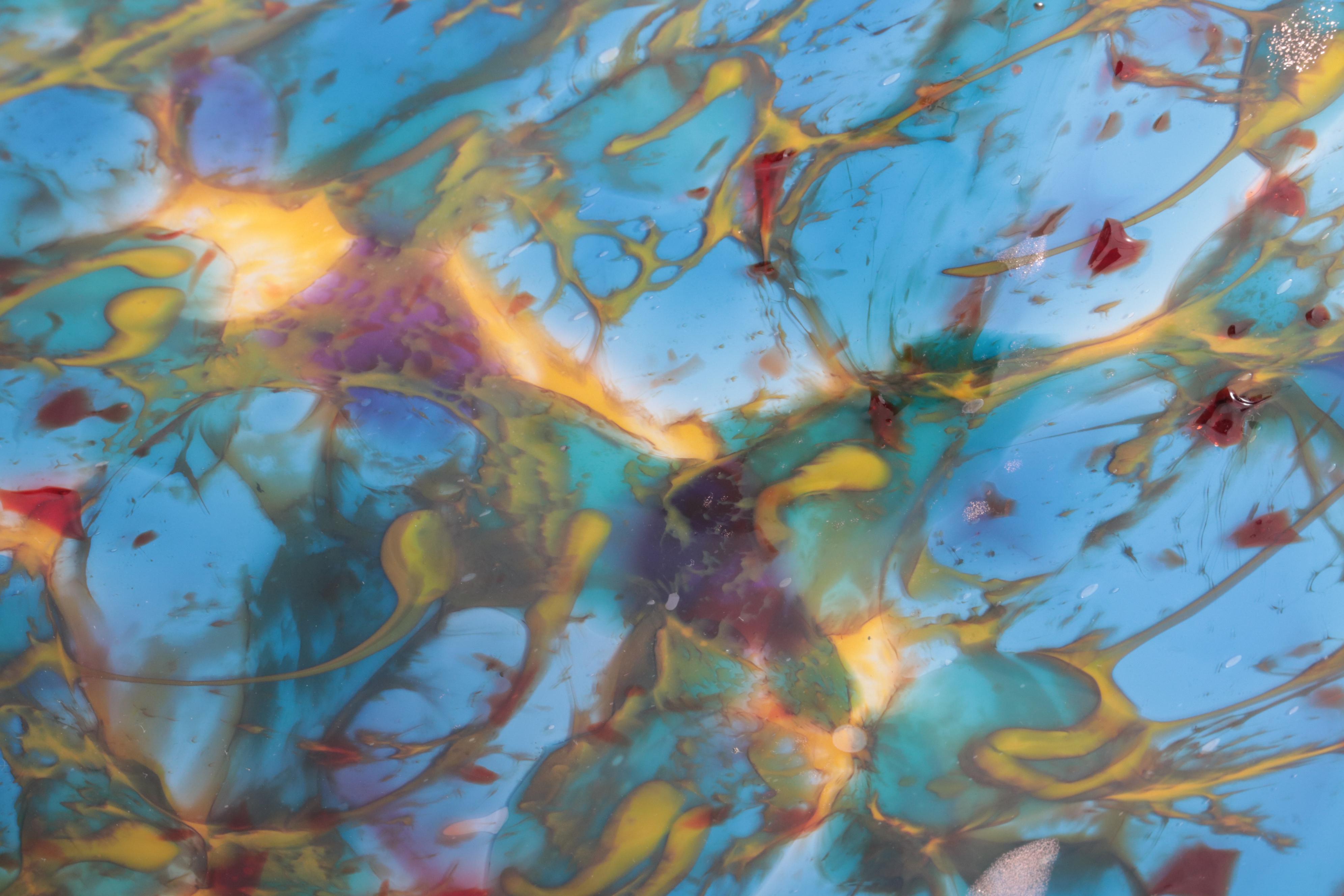 Dale Chihuly Blown Glass Macchia Vase on Stand