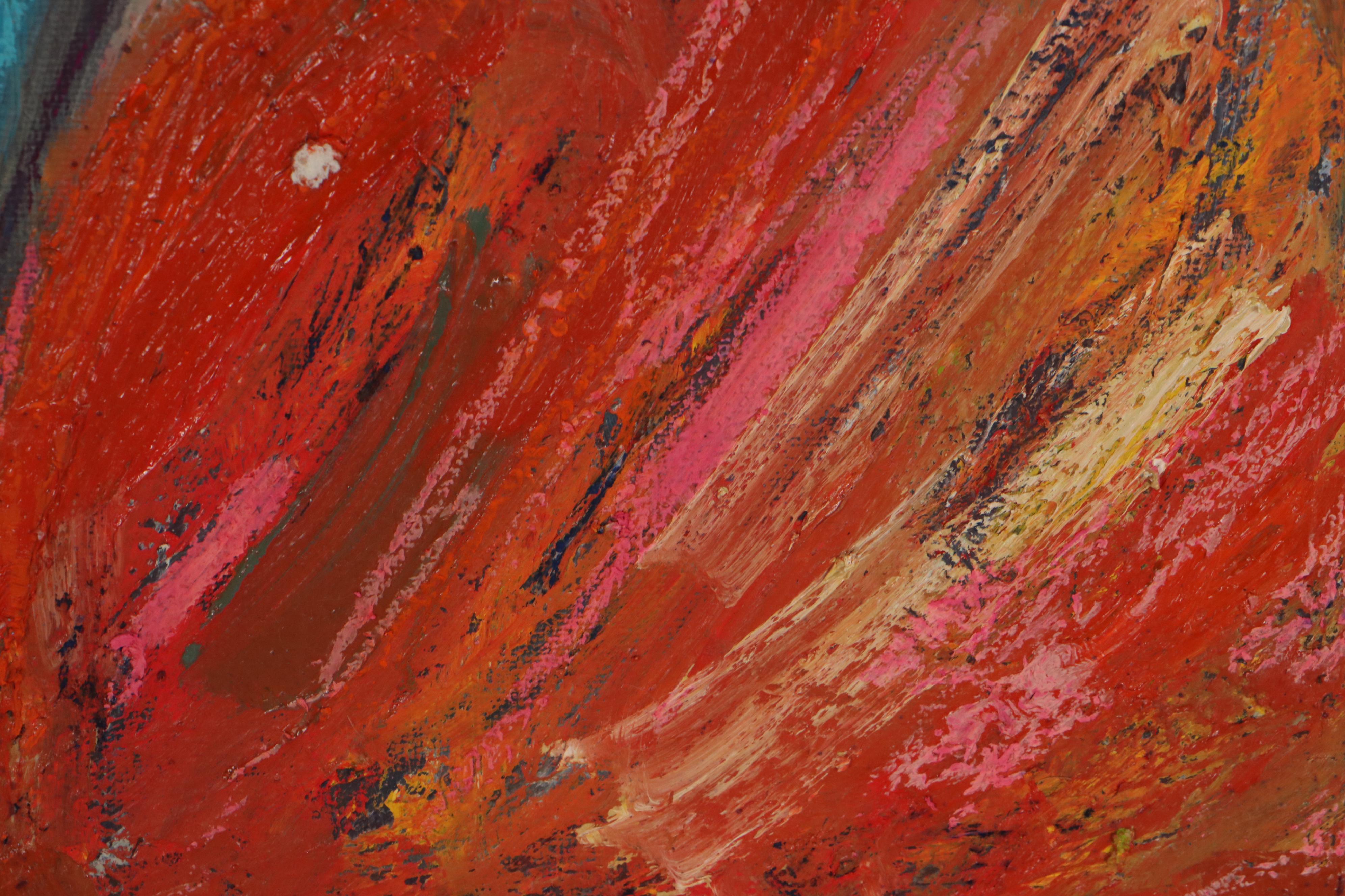 Sarah Roush Abstract Oil Painting, Late 20th Century