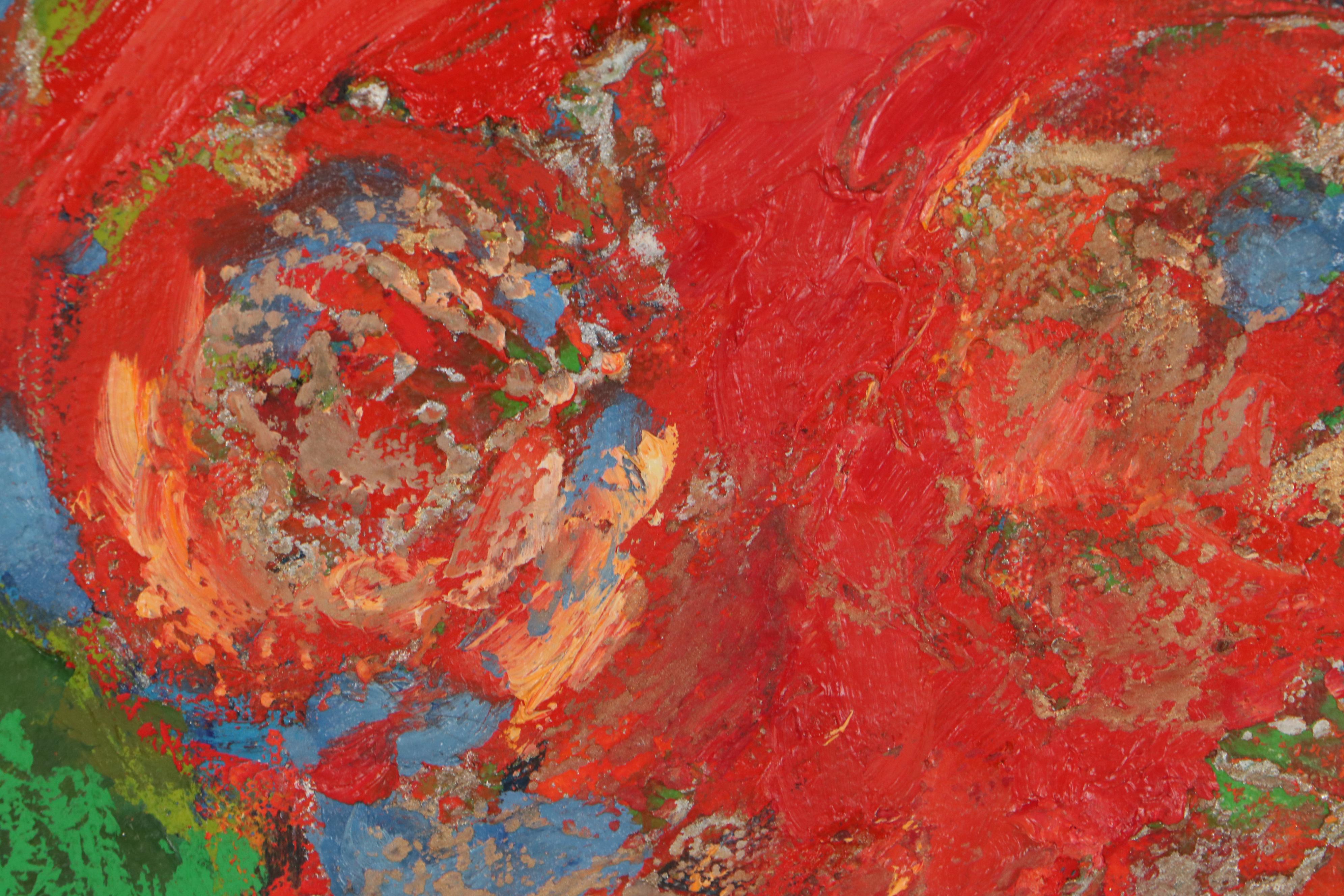 Sarah Roush Abstract Oil Painting, Late 20th Century