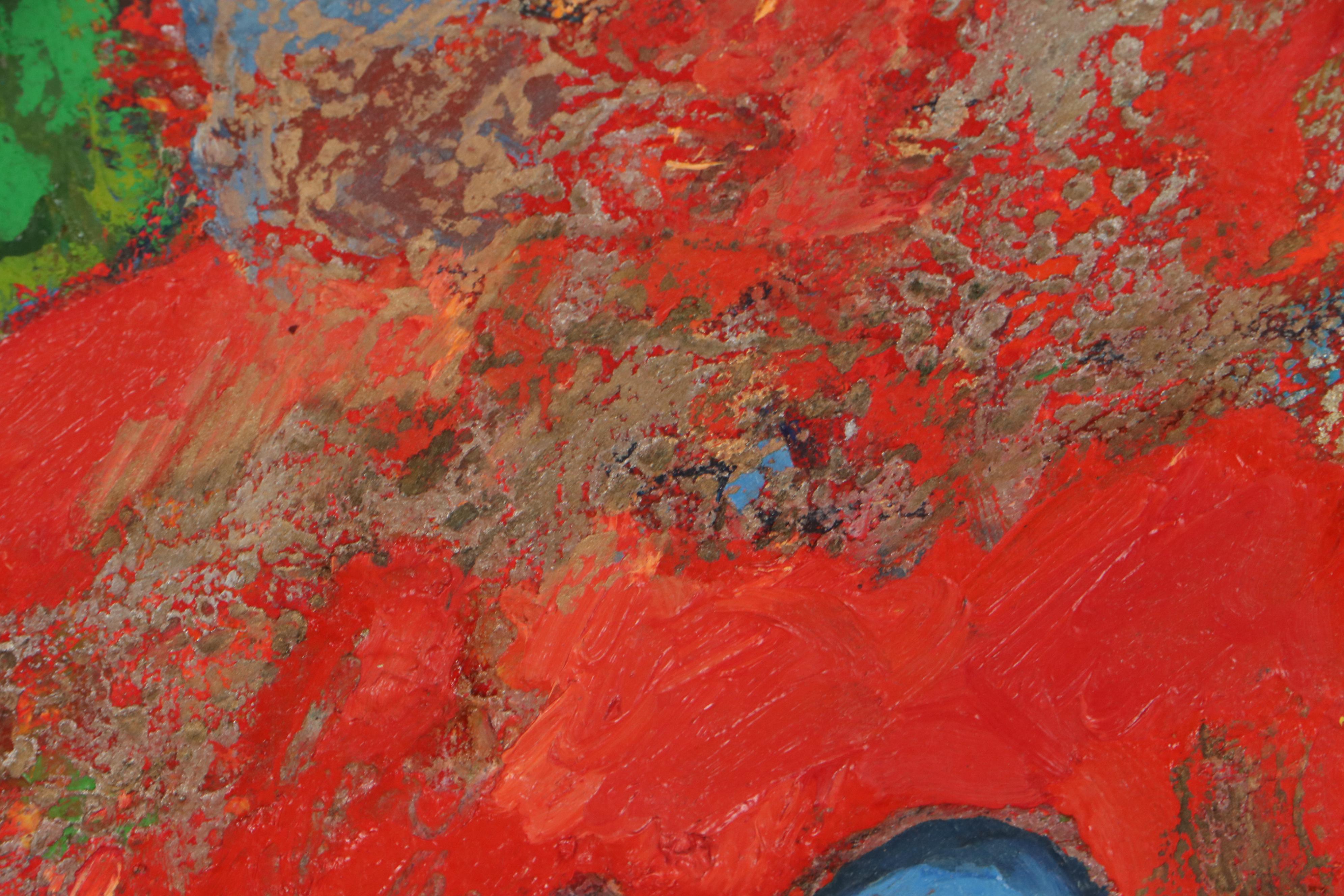 Sarah Roush Abstract Oil Painting, Late 20th Century