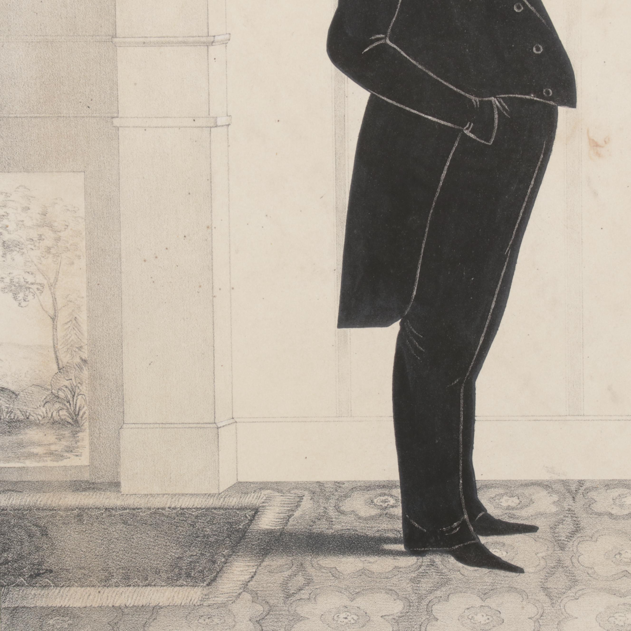 Portrait Lithograph and Stipple Engraving, Late 19th-Early 20th Century