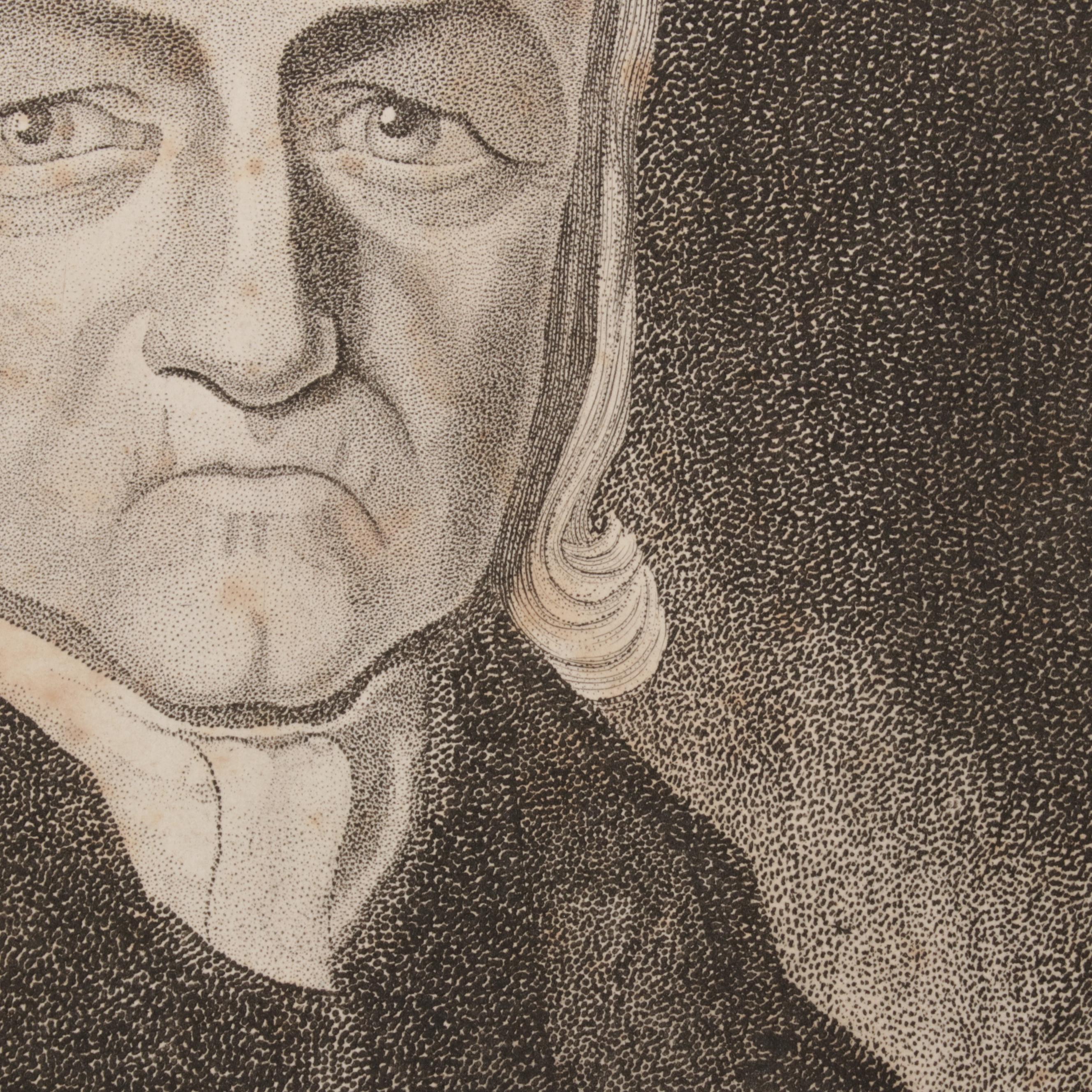 Portrait Lithograph and Stipple Engraving, Late 19th-Early 20th Century