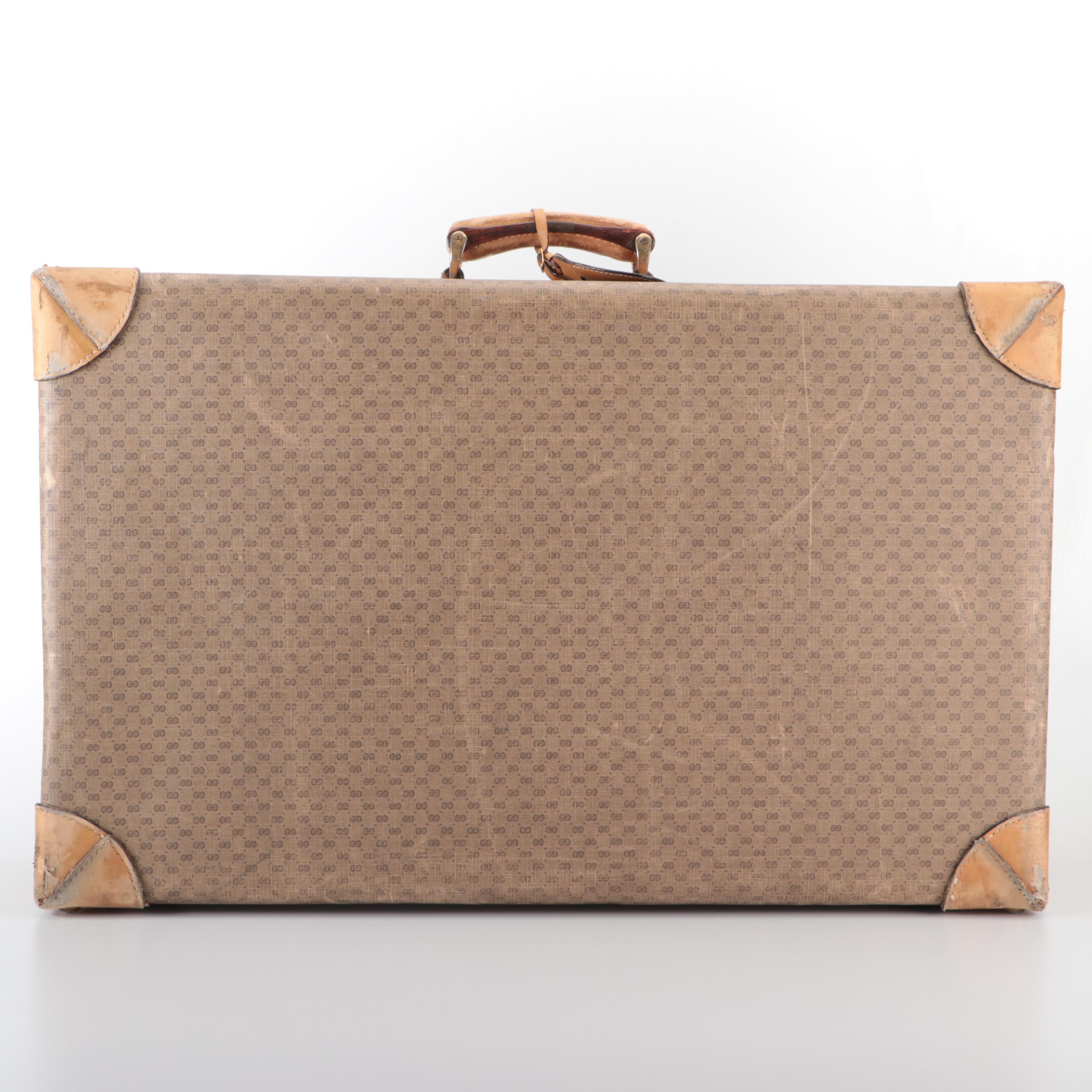 Gucci Hard-Side Large Suitcase in MicroGuccissima Supreme Canvas and Leather