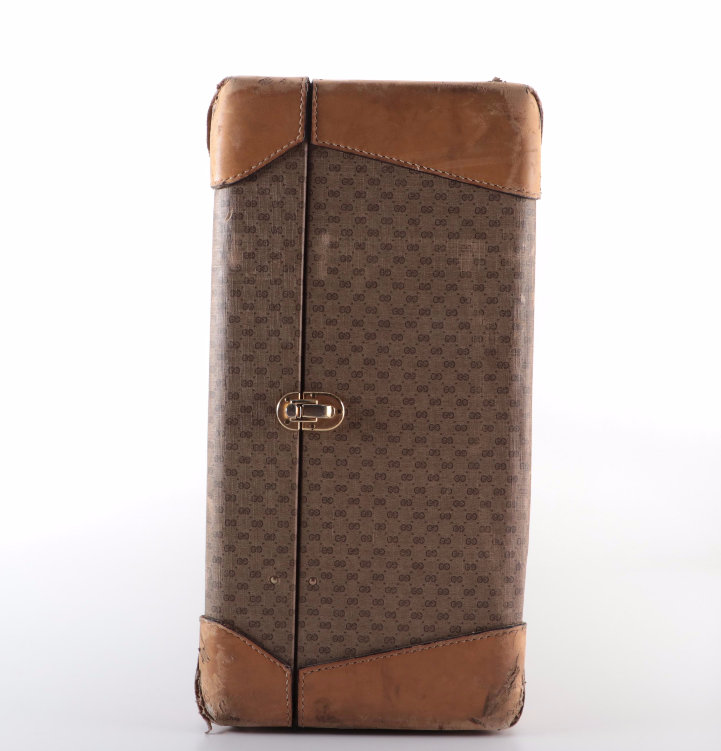 Gucci Hard-Side Large Suitcase in MicroGuccissima Supreme Canvas and Leather