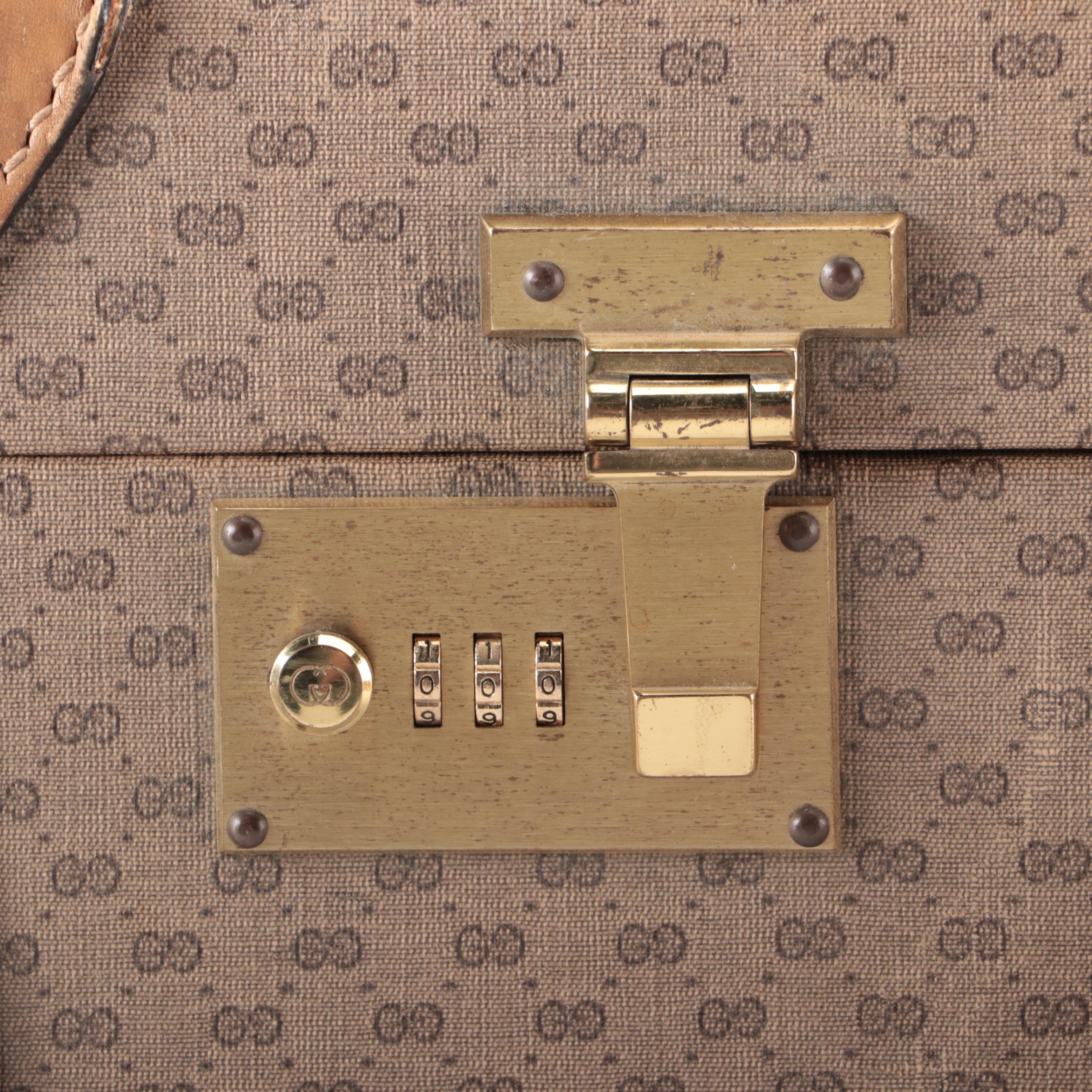Gucci Hard-Side Large Suitcase in MicroGuccissima Supreme Canvas and Leather
