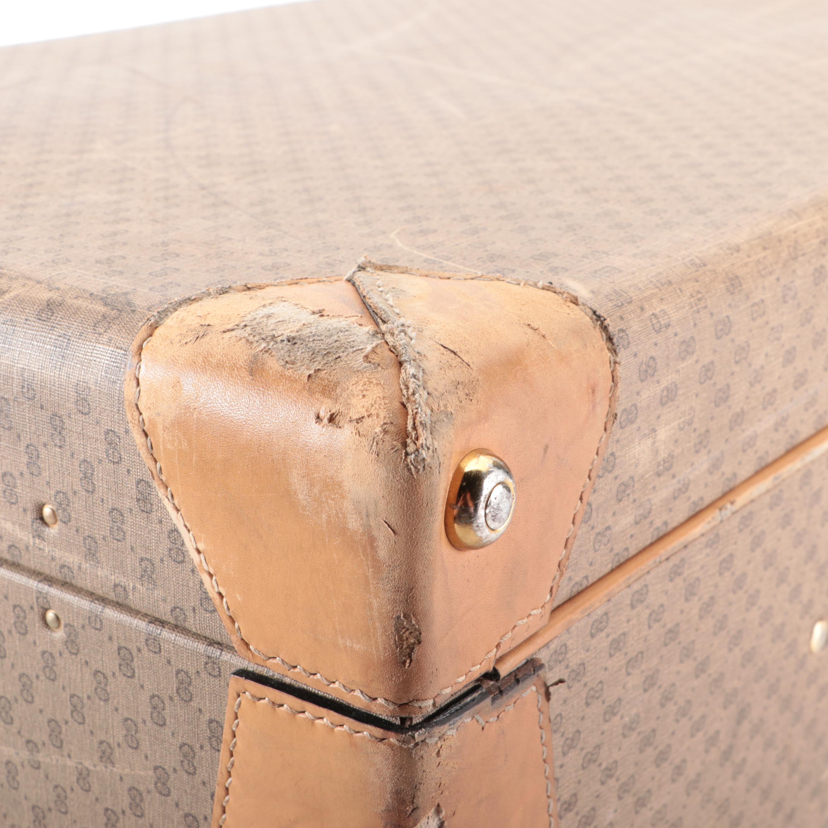 Gucci Hard-Side Large Suitcase in MicroGuccissima Supreme Canvas and Leather