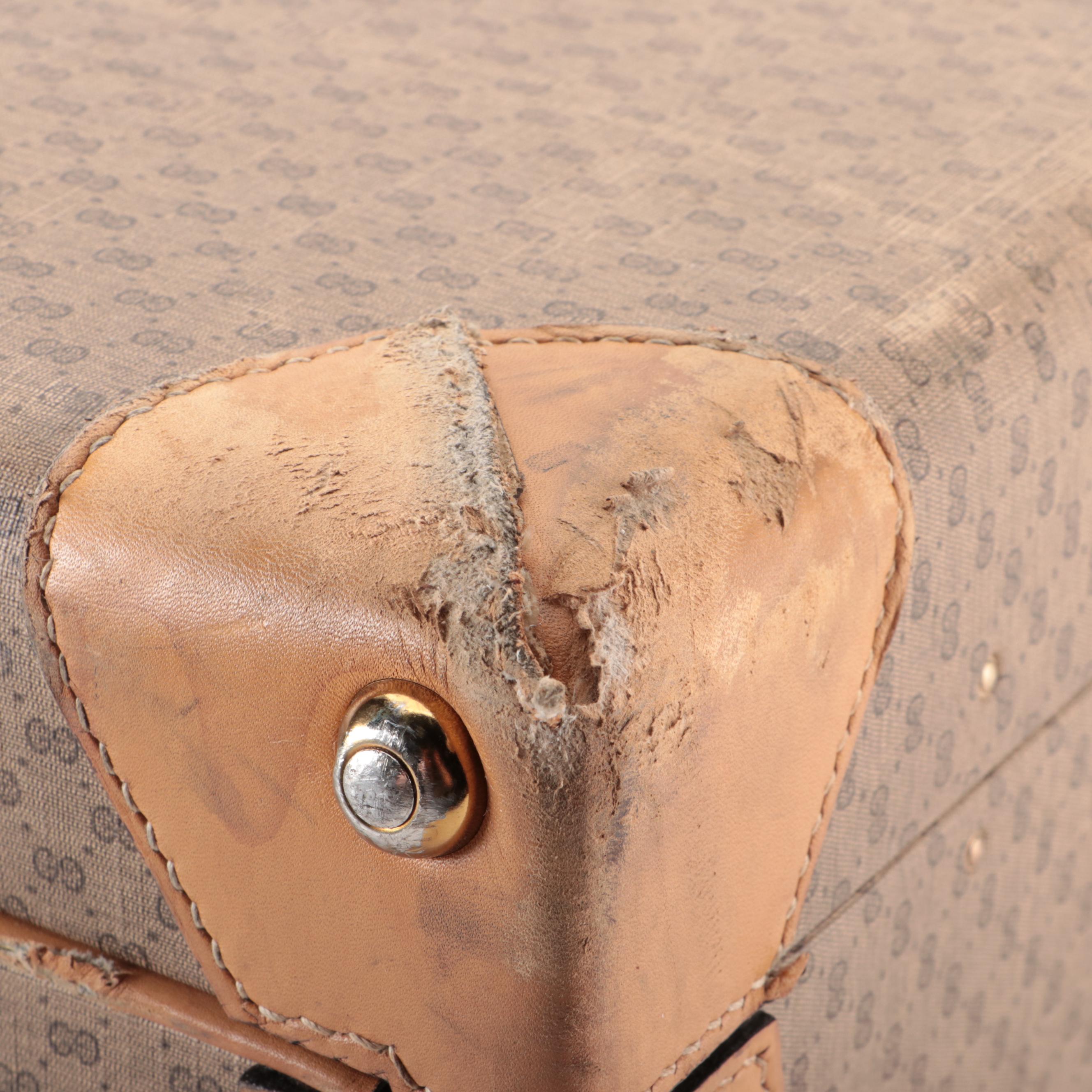 Gucci Hard-Side Large Suitcase in MicroGuccissima Supreme Canvas and Leather