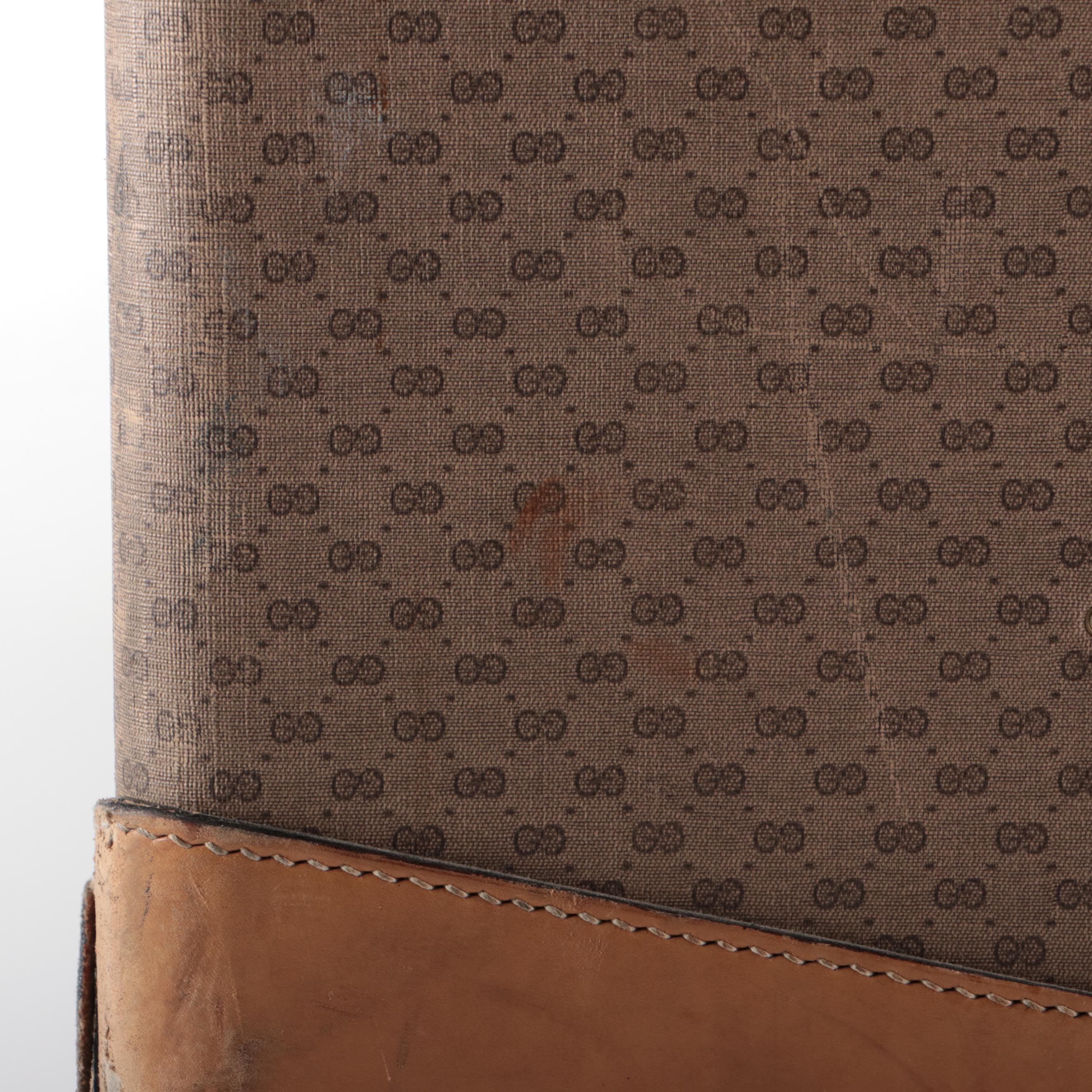 Gucci Hard-Side Large Suitcase in MicroGuccissima Supreme Canvas and Leather