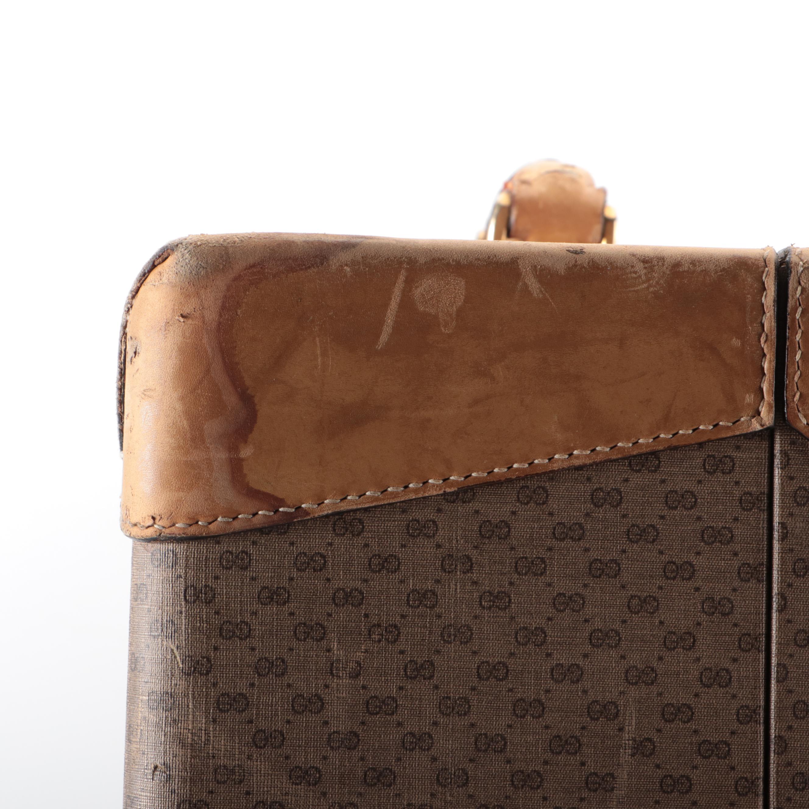 Gucci Hard-Side Large Suitcase in MicroGuccissima Supreme Canvas and Leather