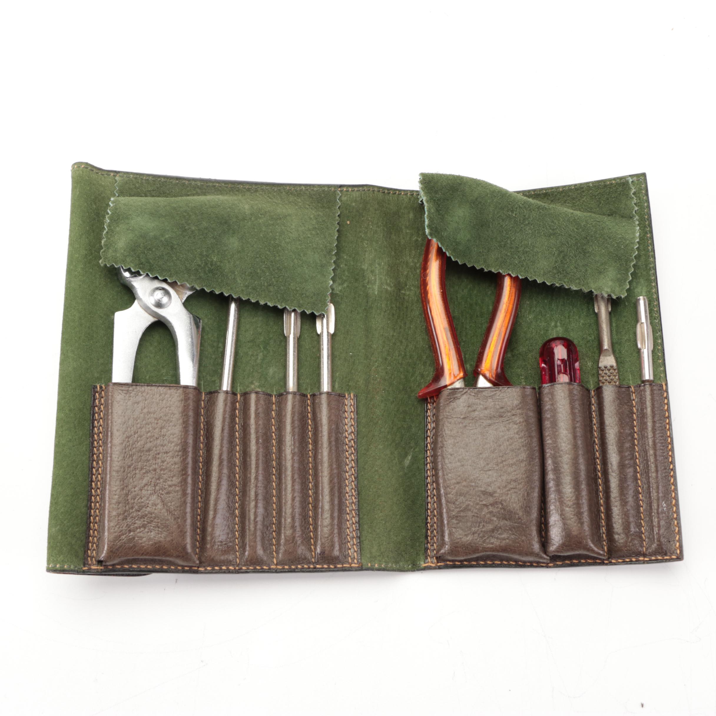 Gucci Travel/Equine Tool Kit in Brown Cinghiale Leather
