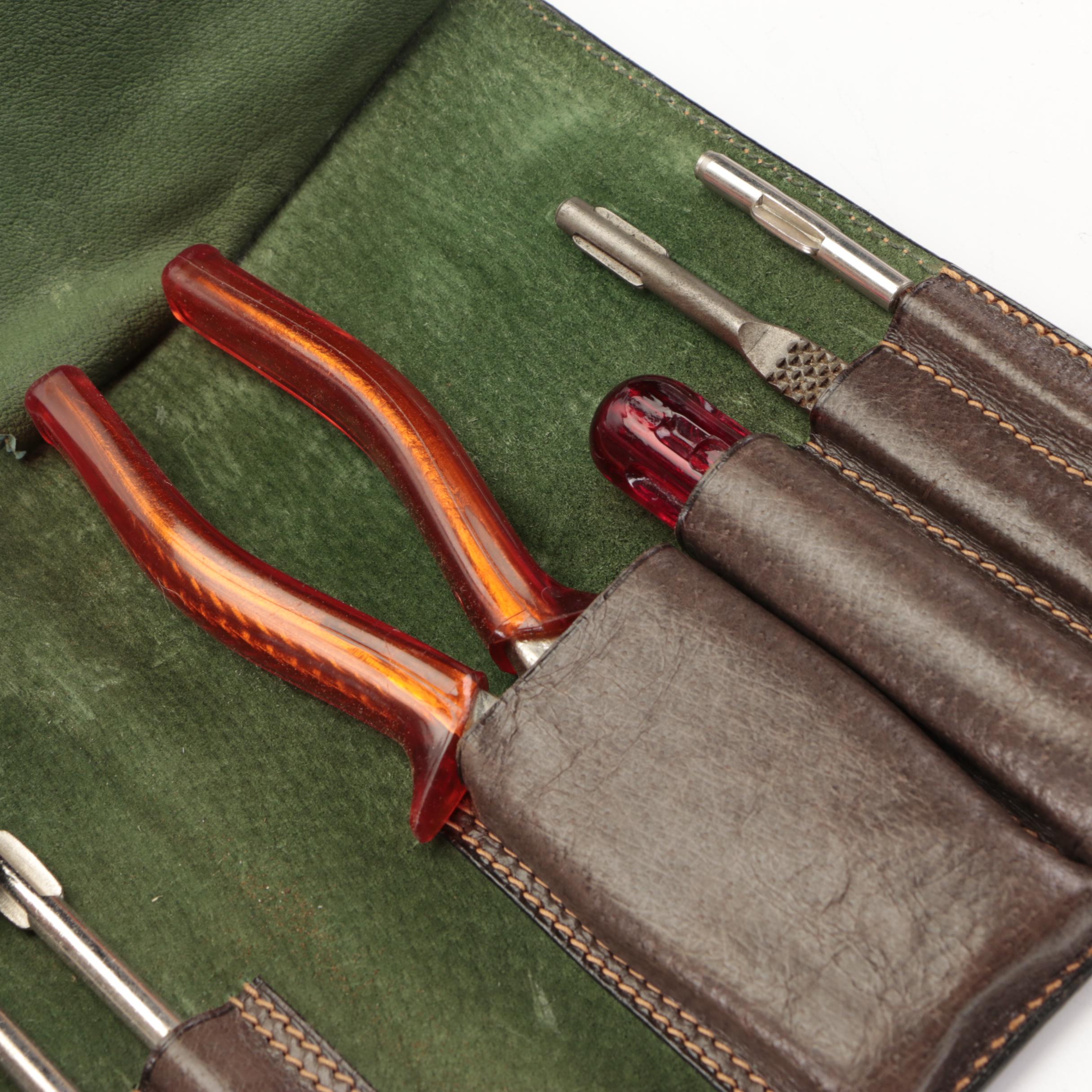 Gucci Travel/Equine Tool Kit in Brown Cinghiale Leather
