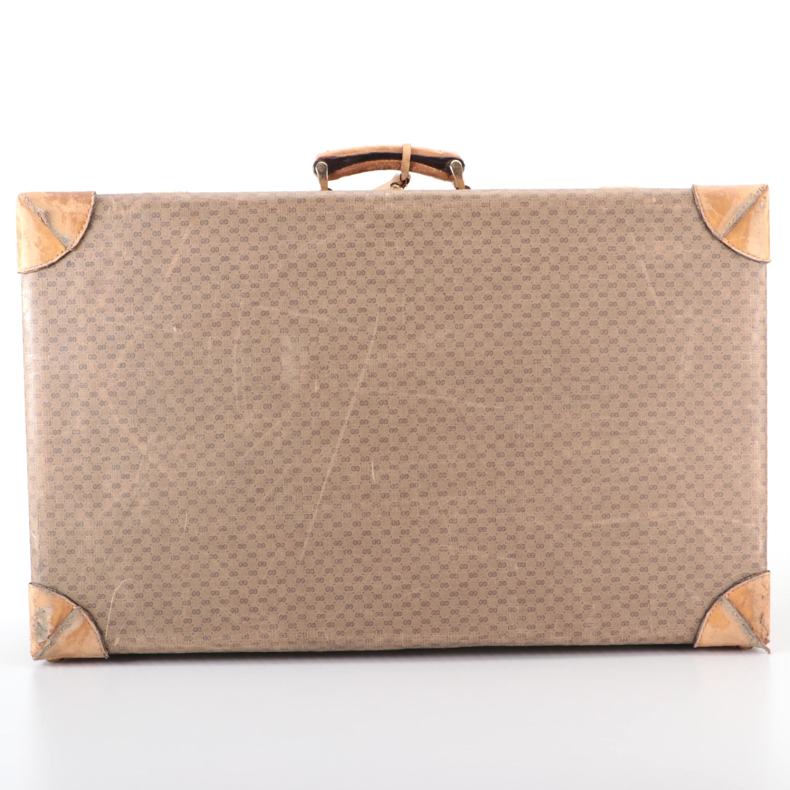 Gucci Hard-Side Large Suitcase in MicroGuccissima Supreme Canvas and Leather