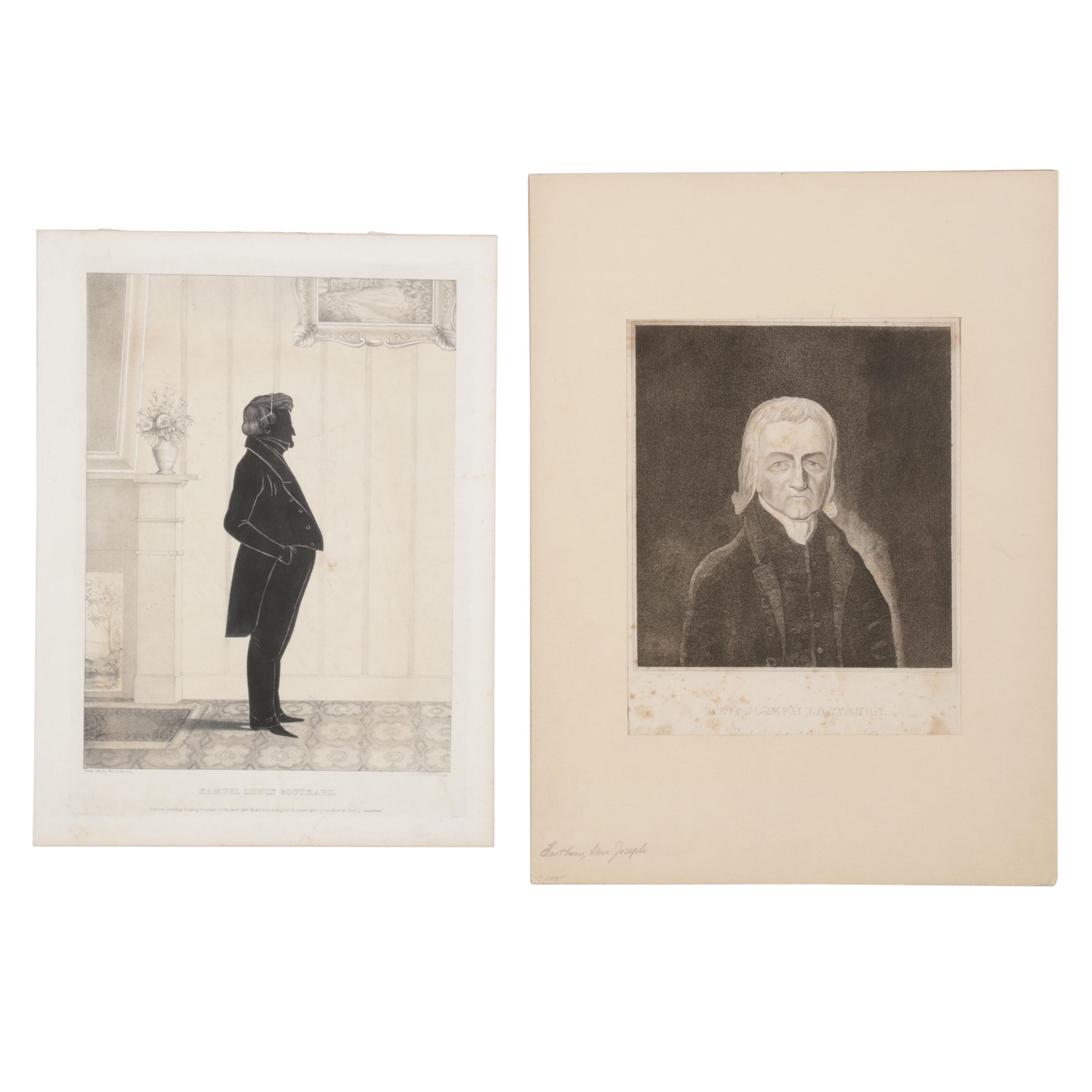 Portrait Lithograph and Stipple Engraving, Late 19th-Early 20th Century