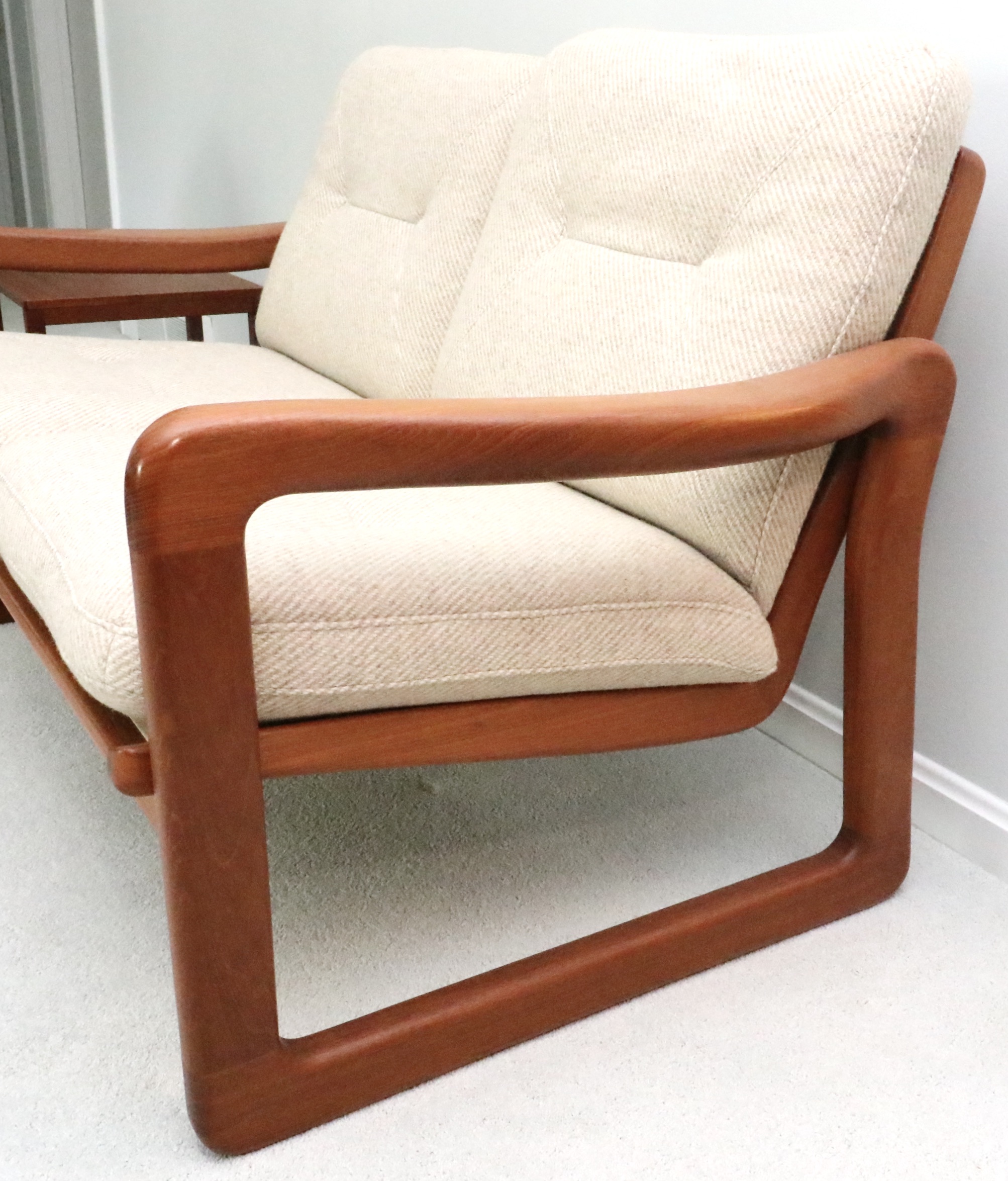 Danish Modern Teak Loveseat and Lounge Chair, Furniture by Otmar, 1984