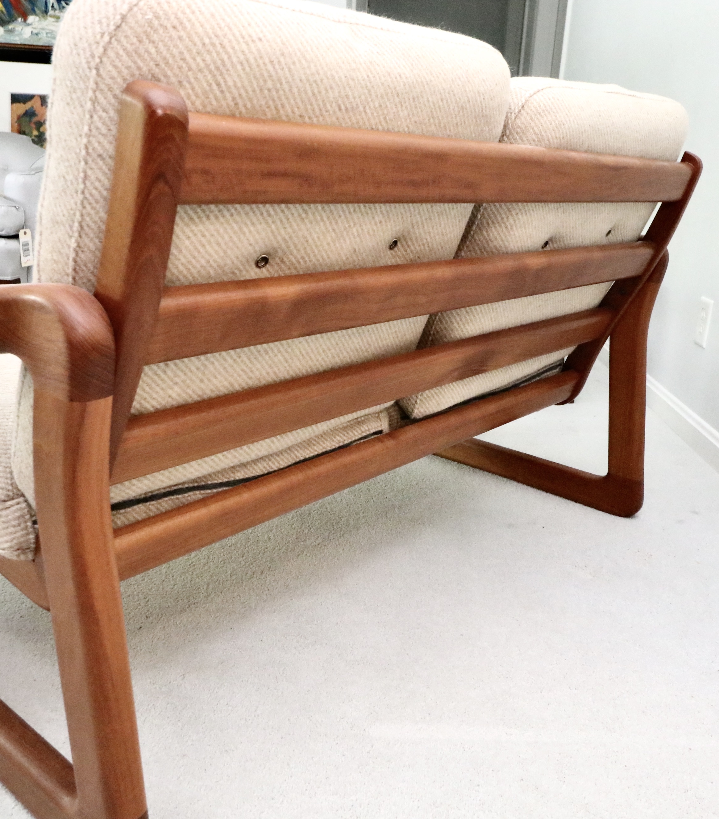 Danish Modern Teak Loveseat and Lounge Chair, Furniture by Otmar, 1984