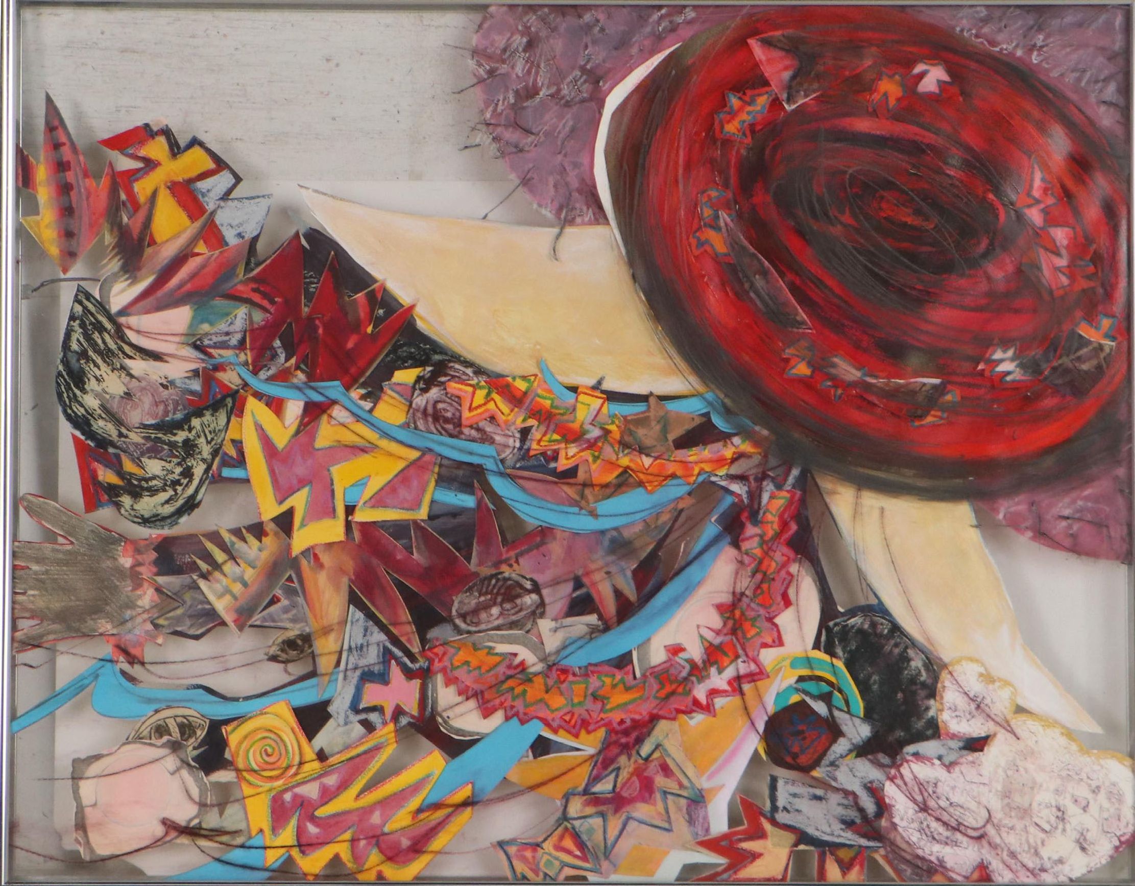 Sarah Roush Dimensional Abstract Mixed Media Collage