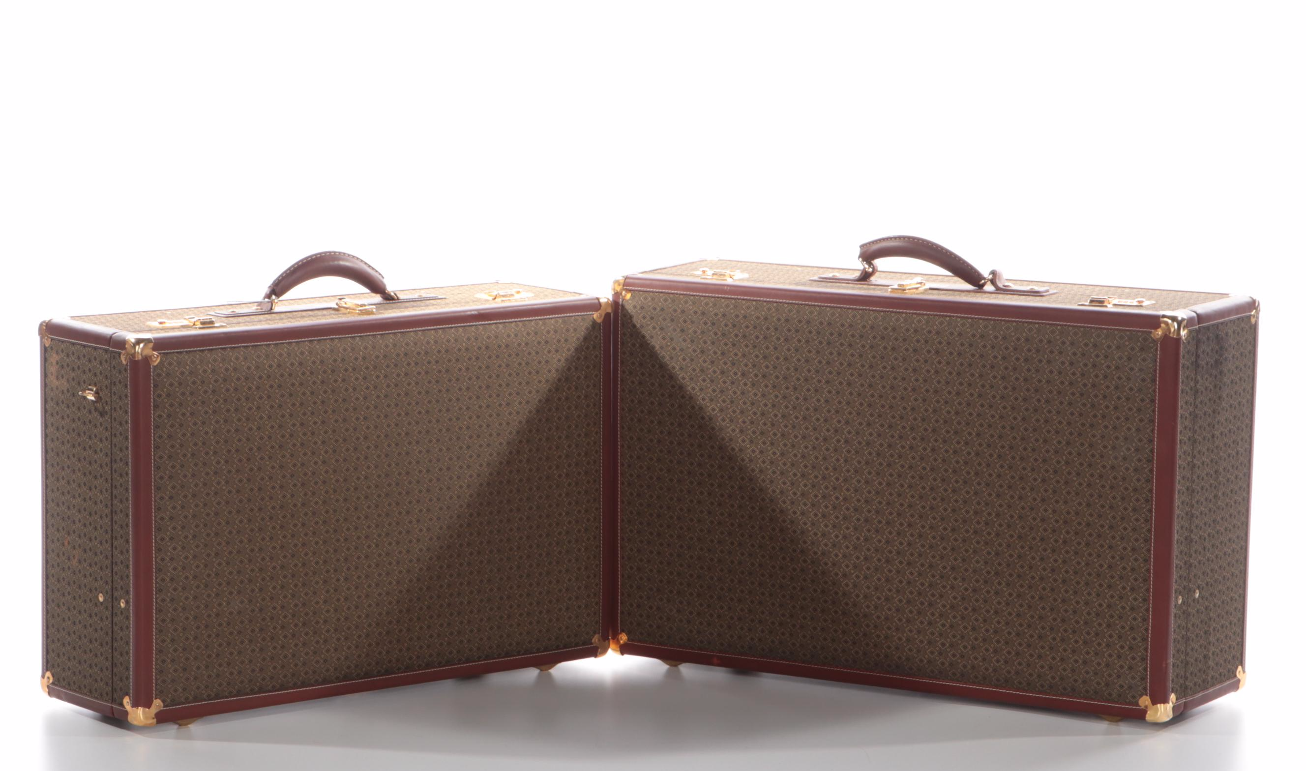 Hartmann Wings Collection Luggage Set in Diamond Monogram Jacquard and Leather