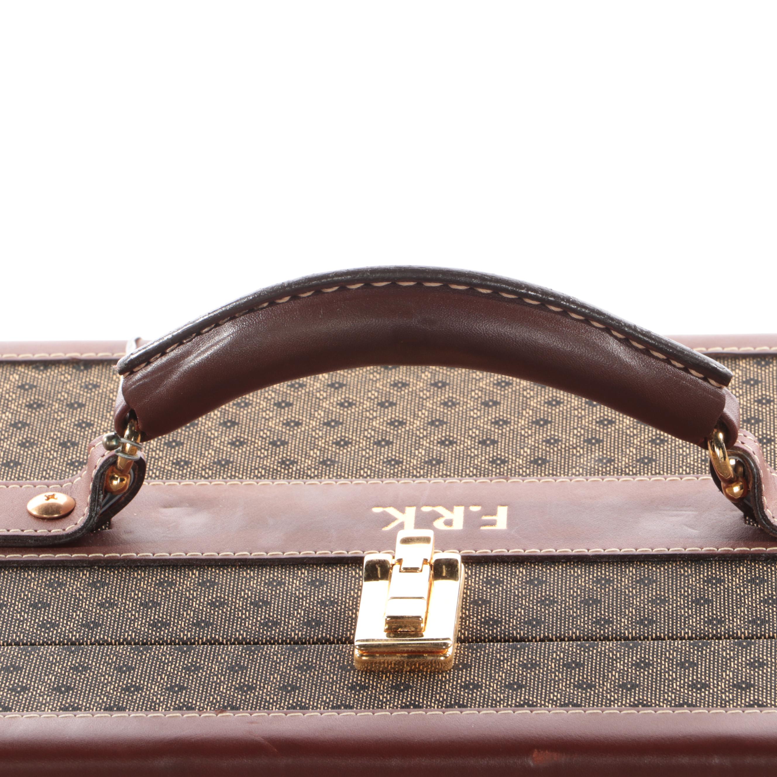 Hartmann Wings Collection Luggage Set in Diamond Monogram Jacquard and Leather