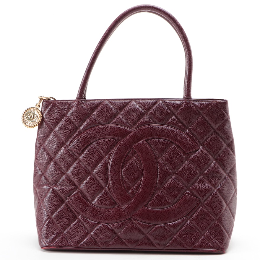 Chanel CC Medallion Tote in Quilted Caviar Leather