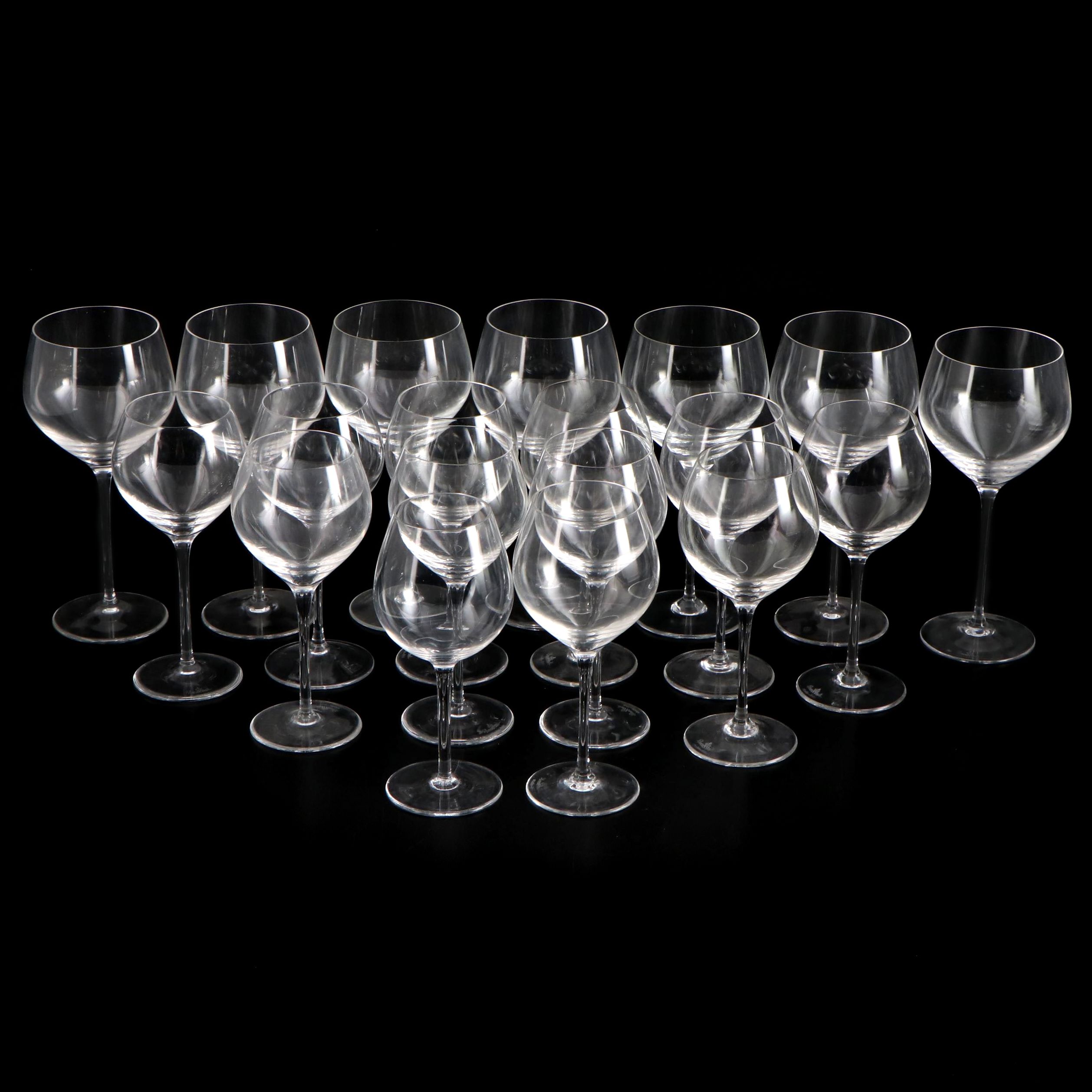 Rosenthal "Fuga" Crystal Burgundy and Red Wine Glasses