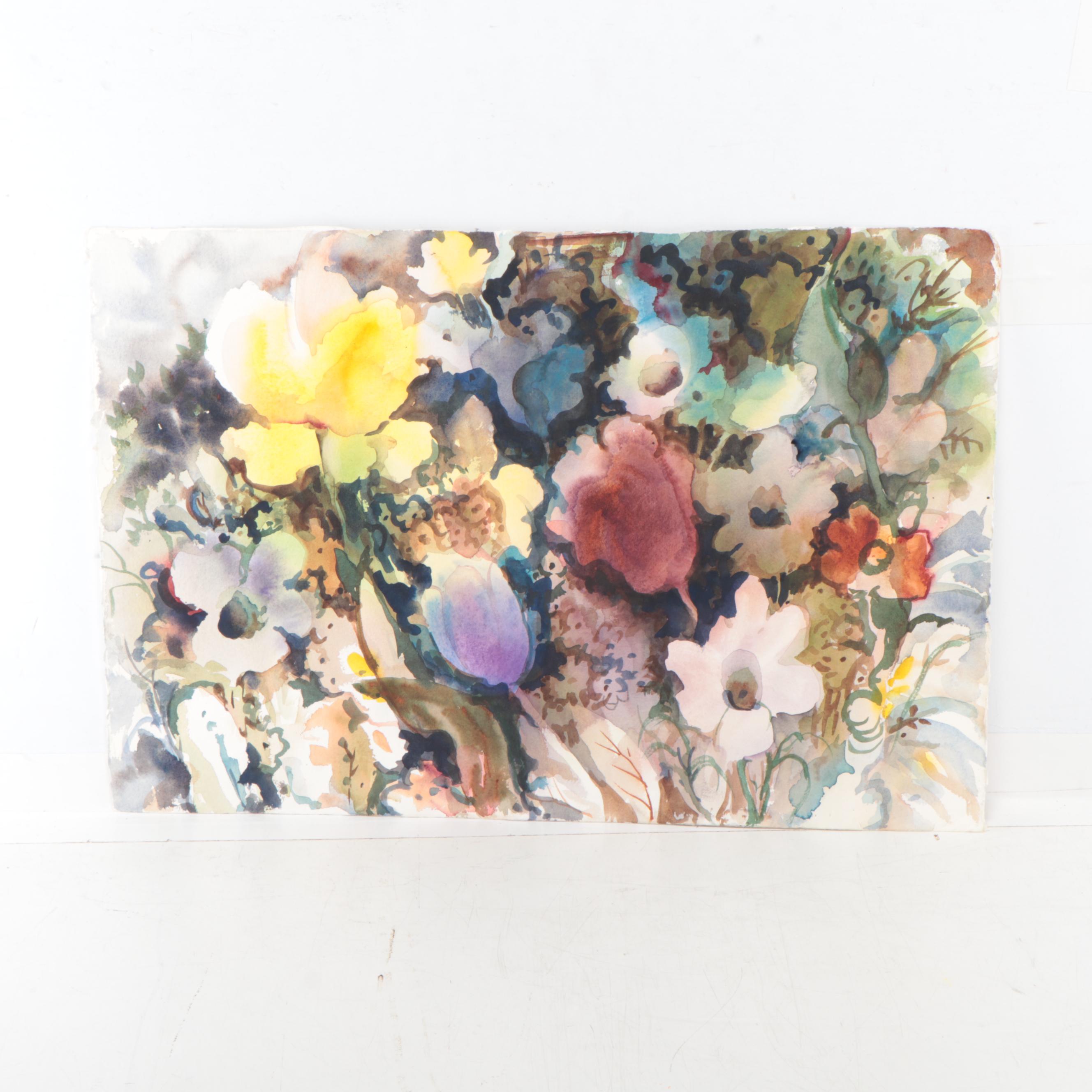 Marion Maas Abstract Floral Watercolor Paintings