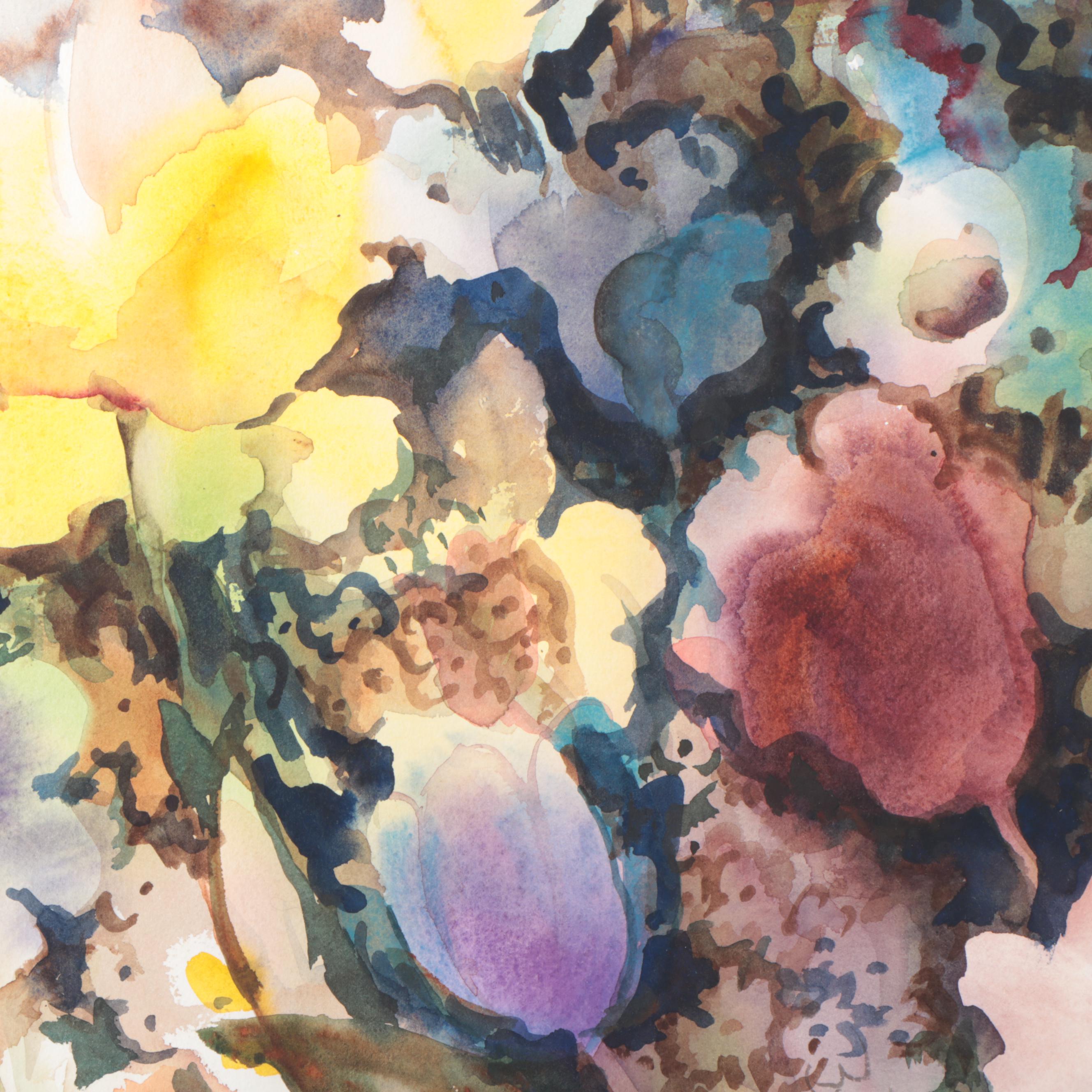 Marion Maas Abstract Floral Watercolor Paintings