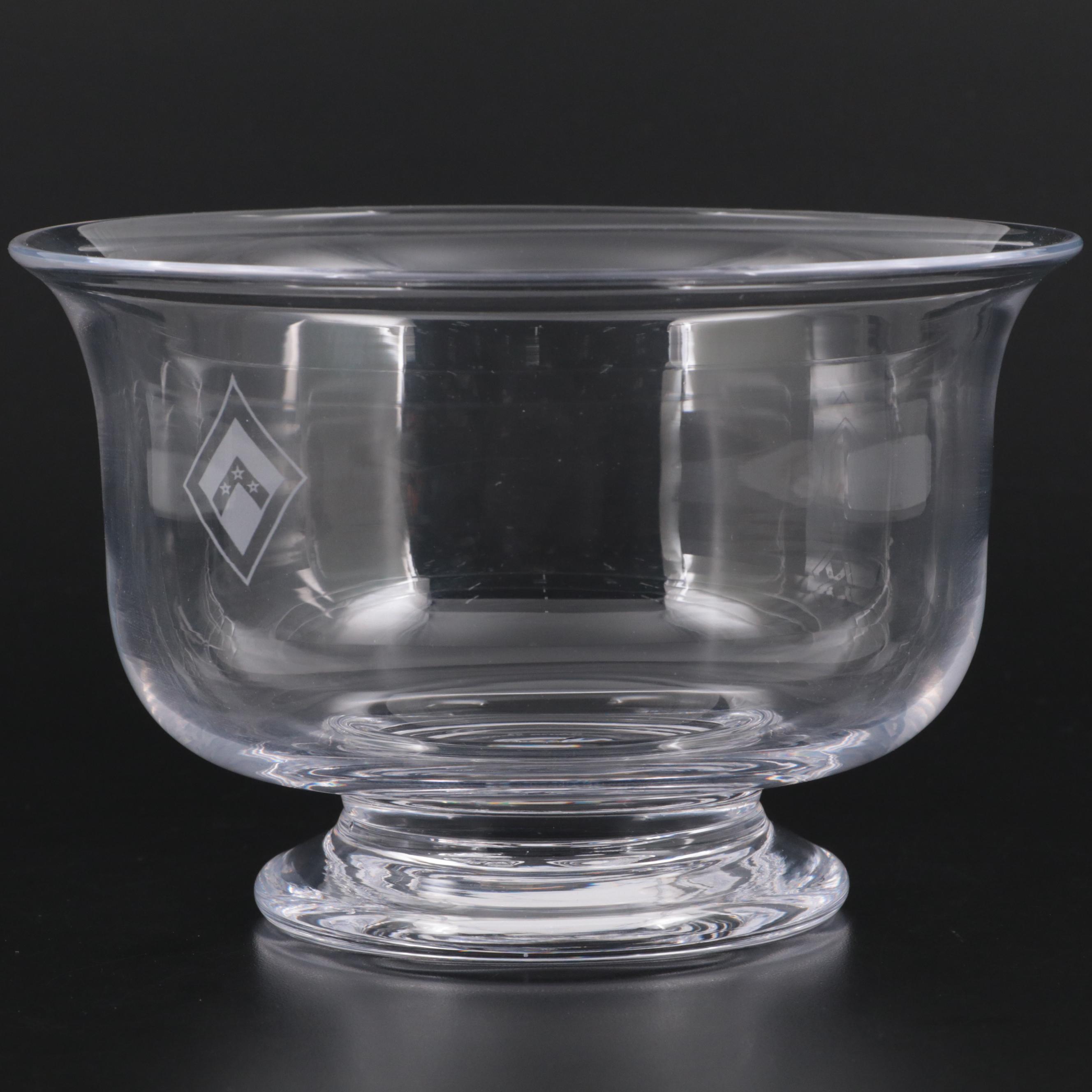 Simon Pearce "Revere" Blown Glass Bowl with Engraved Star Design