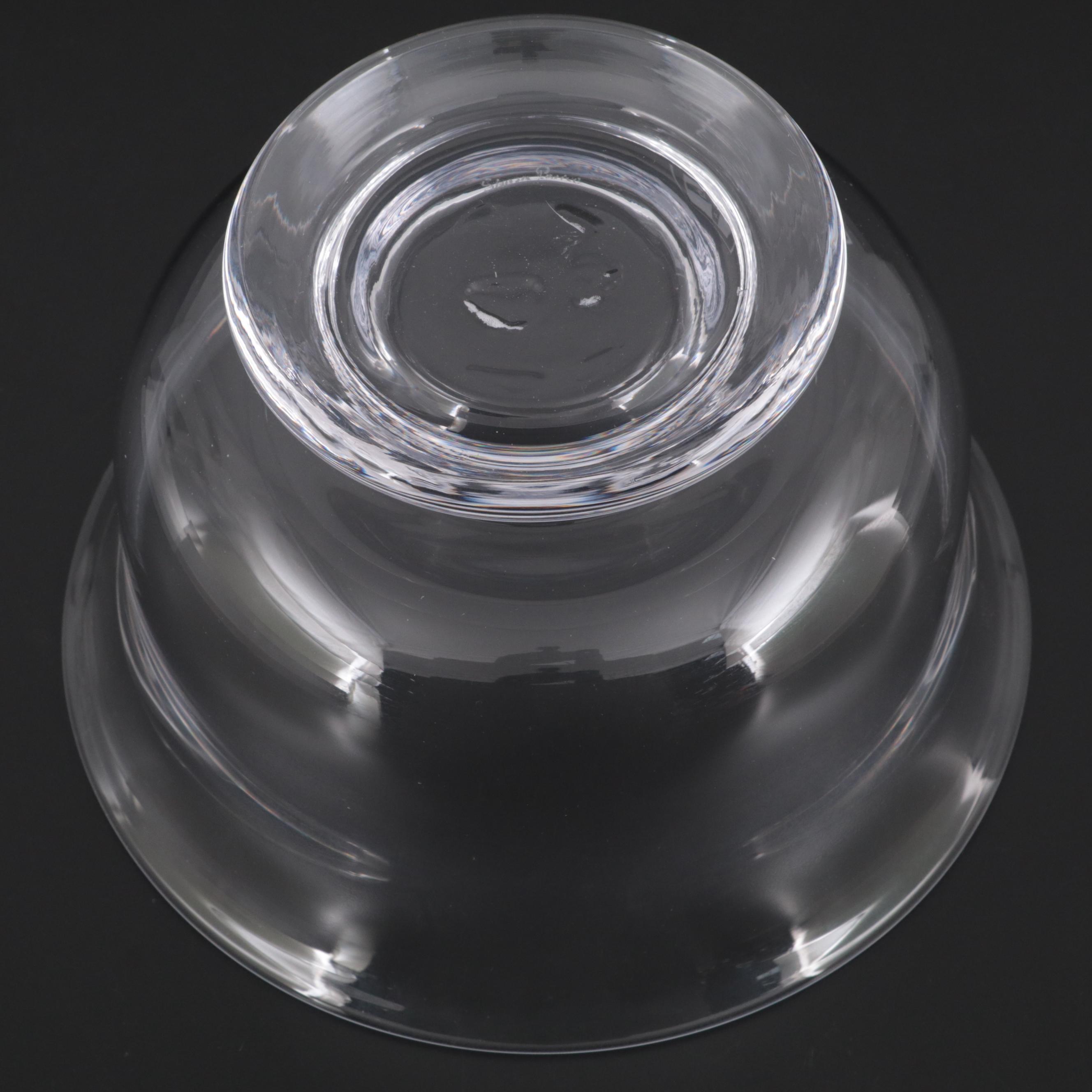 Simon Pearce "Revere" Blown Glass Bowl with Engraved Star Design