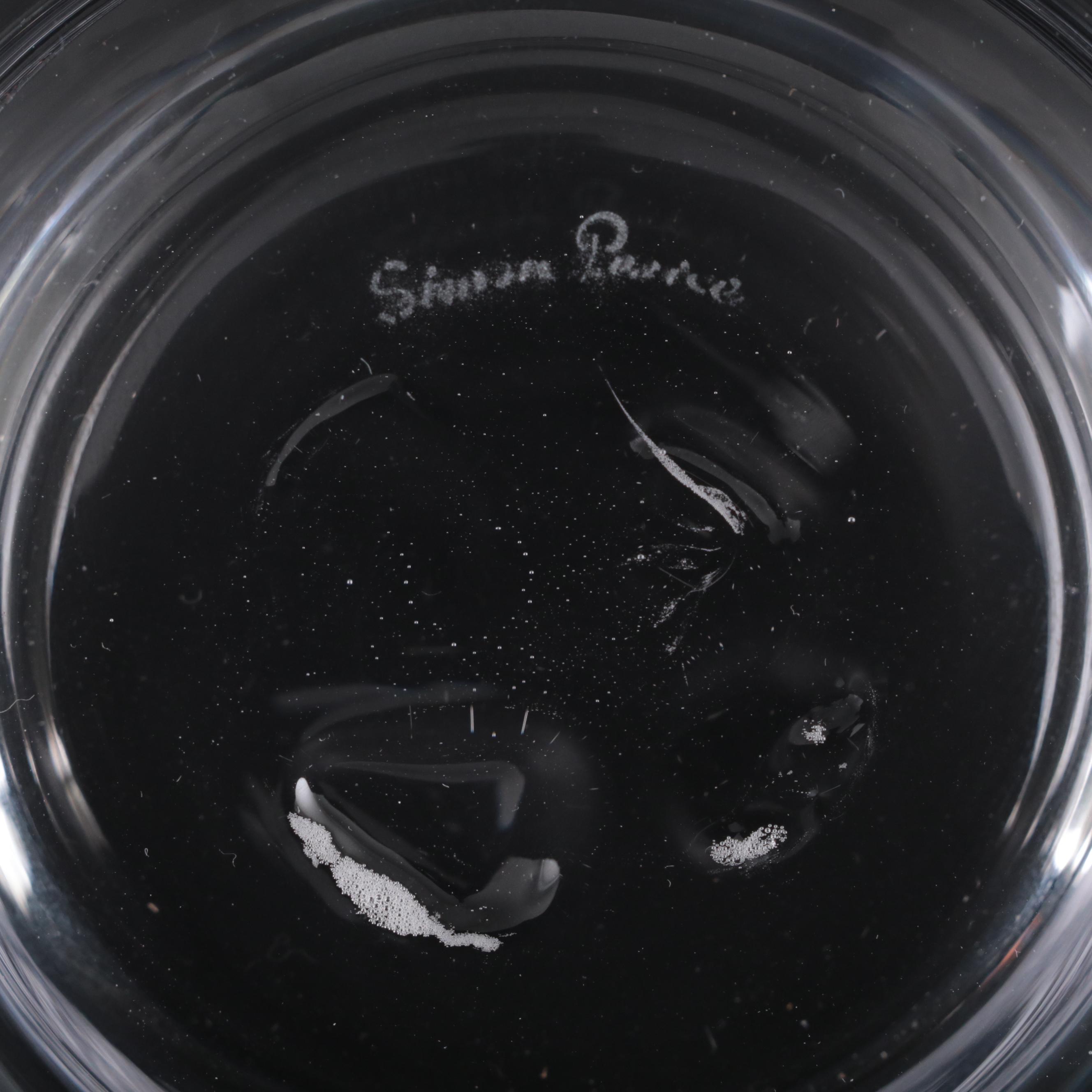 Simon Pearce "Revere" Blown Glass Bowl with Engraved Star Design