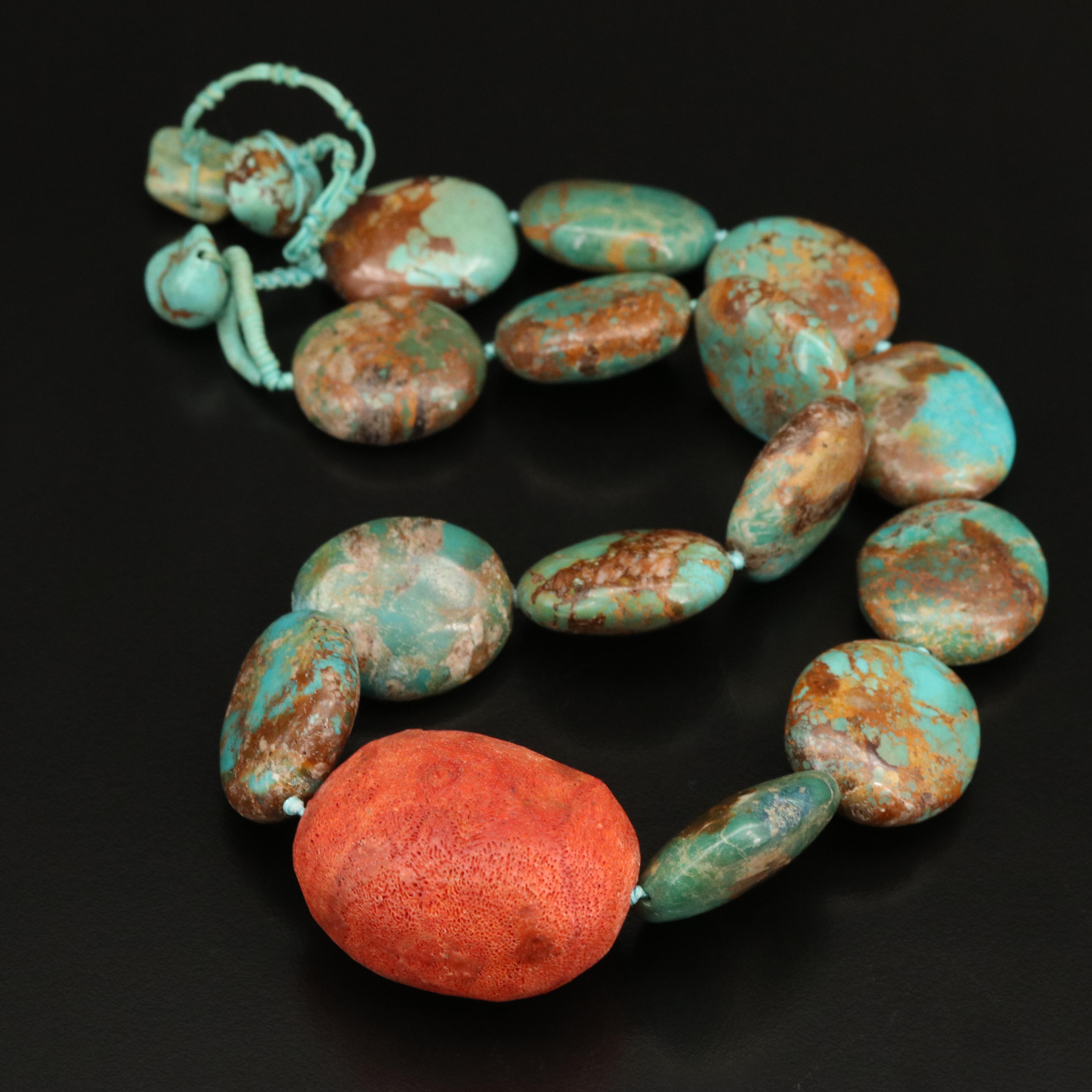 Coral and Turquoise Graduating Necklace