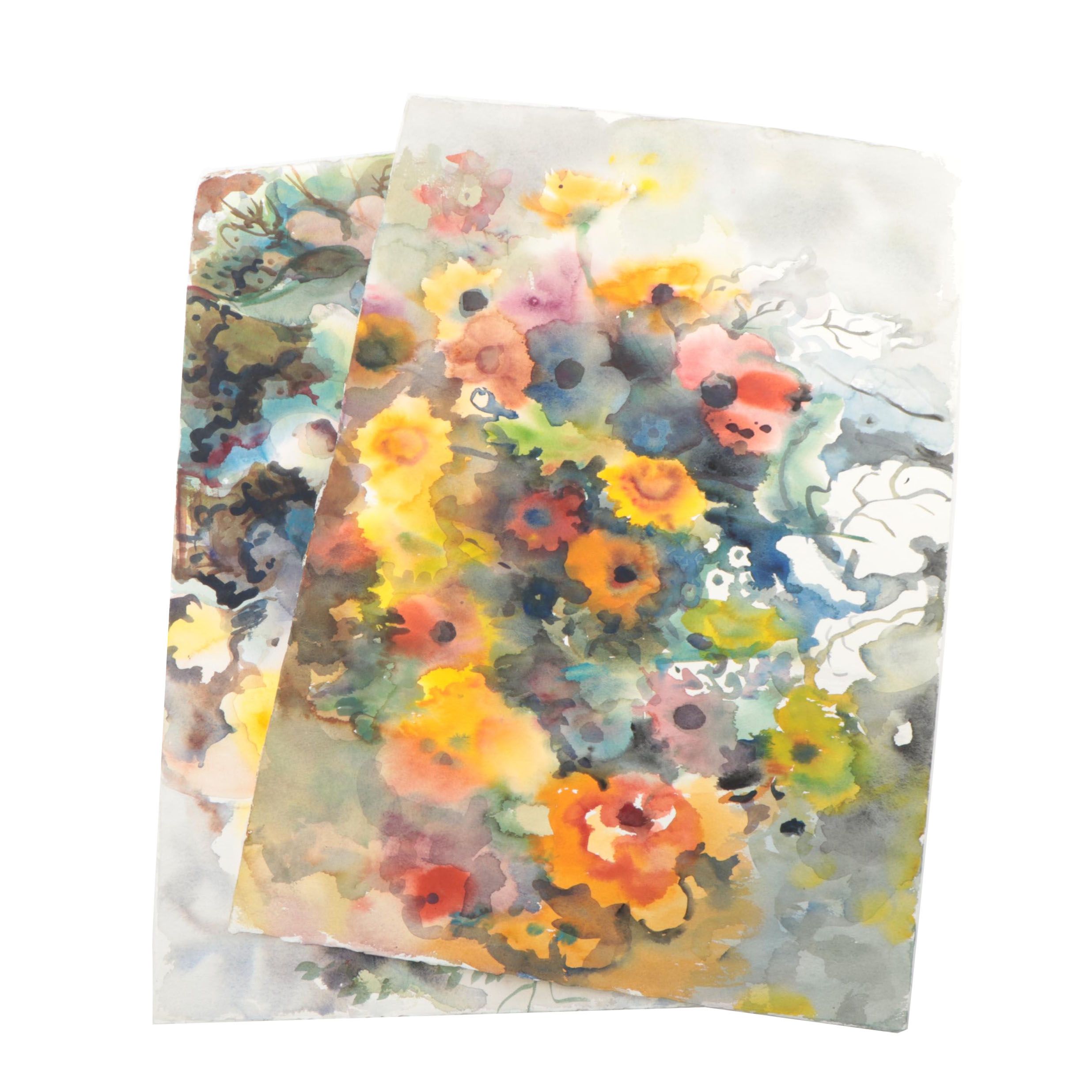 Marion Maas Abstract Floral Watercolor Paintings