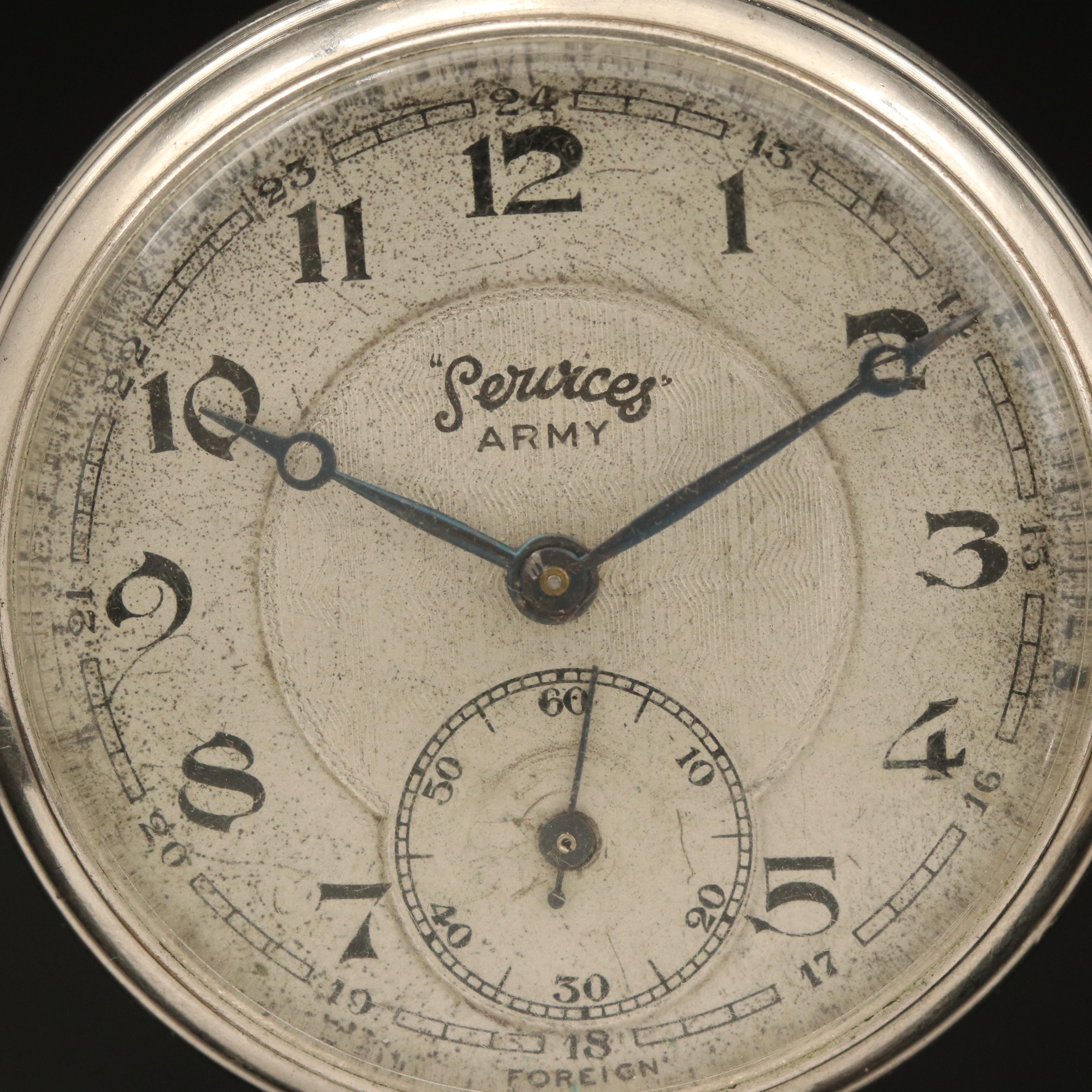 Vintage Westclox "Pocket Ben" and Army "Services" Pocket Watches