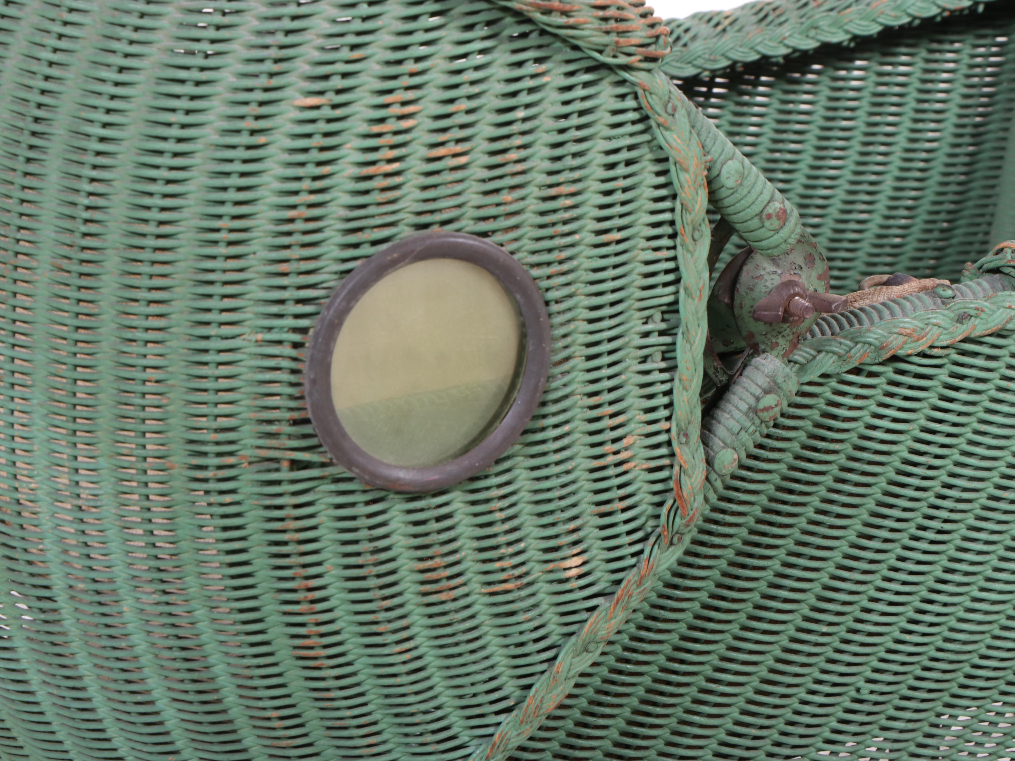 Painted Wicker Doll Carriage, Early 20th Century