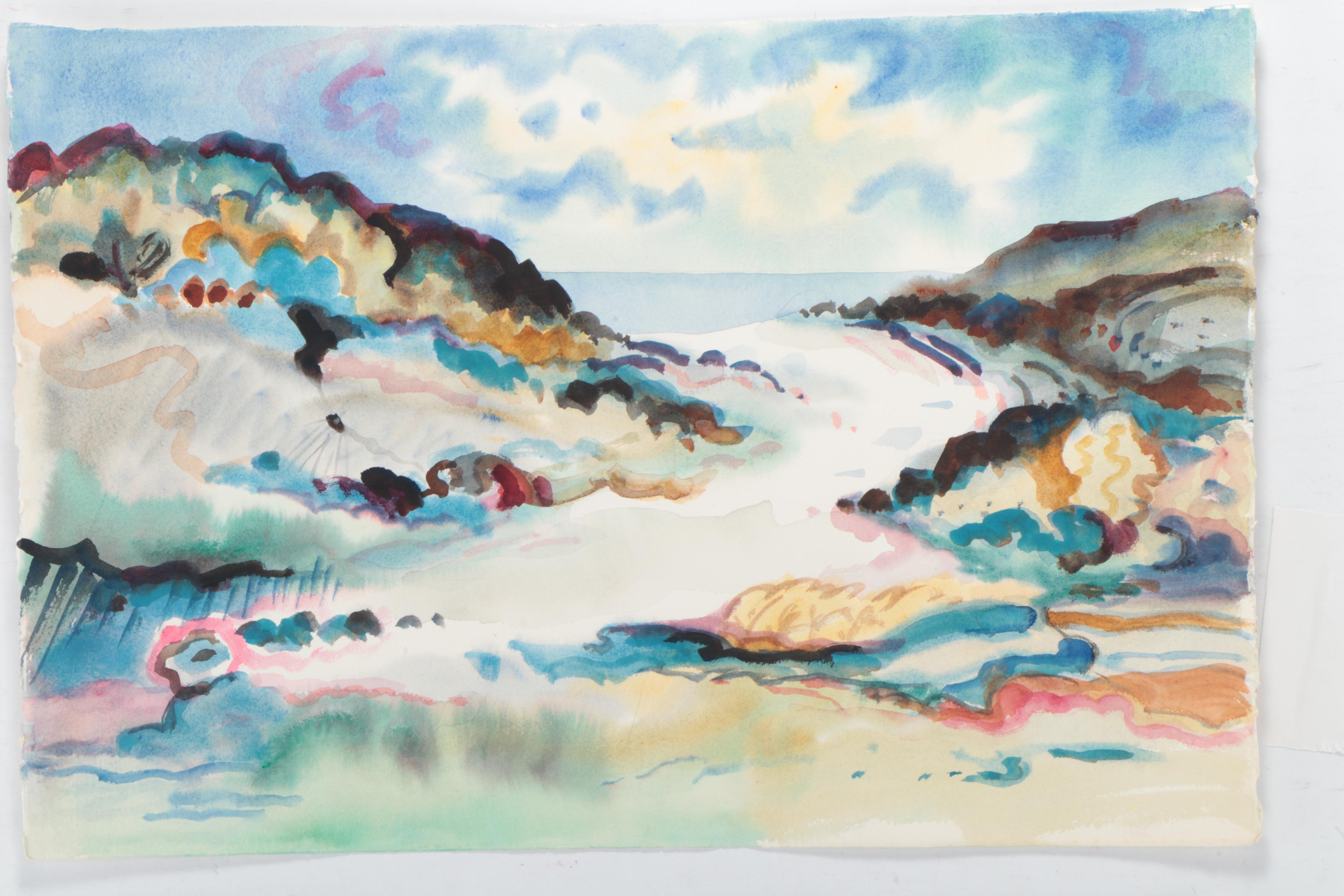 Marion Maas Watercolor Paintings Including Landscape