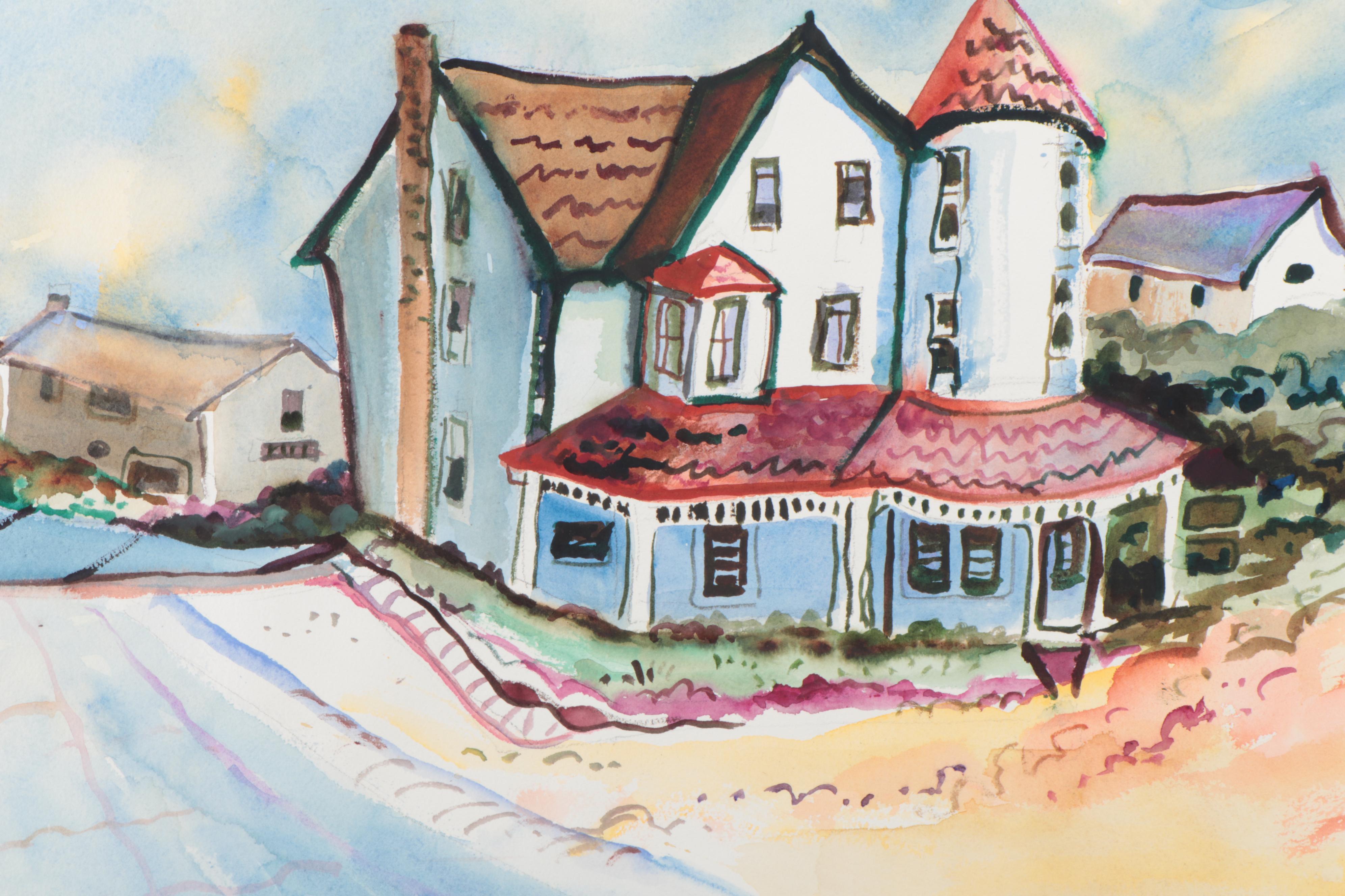 Marion Maas Watercolor Paintings Including Landscape