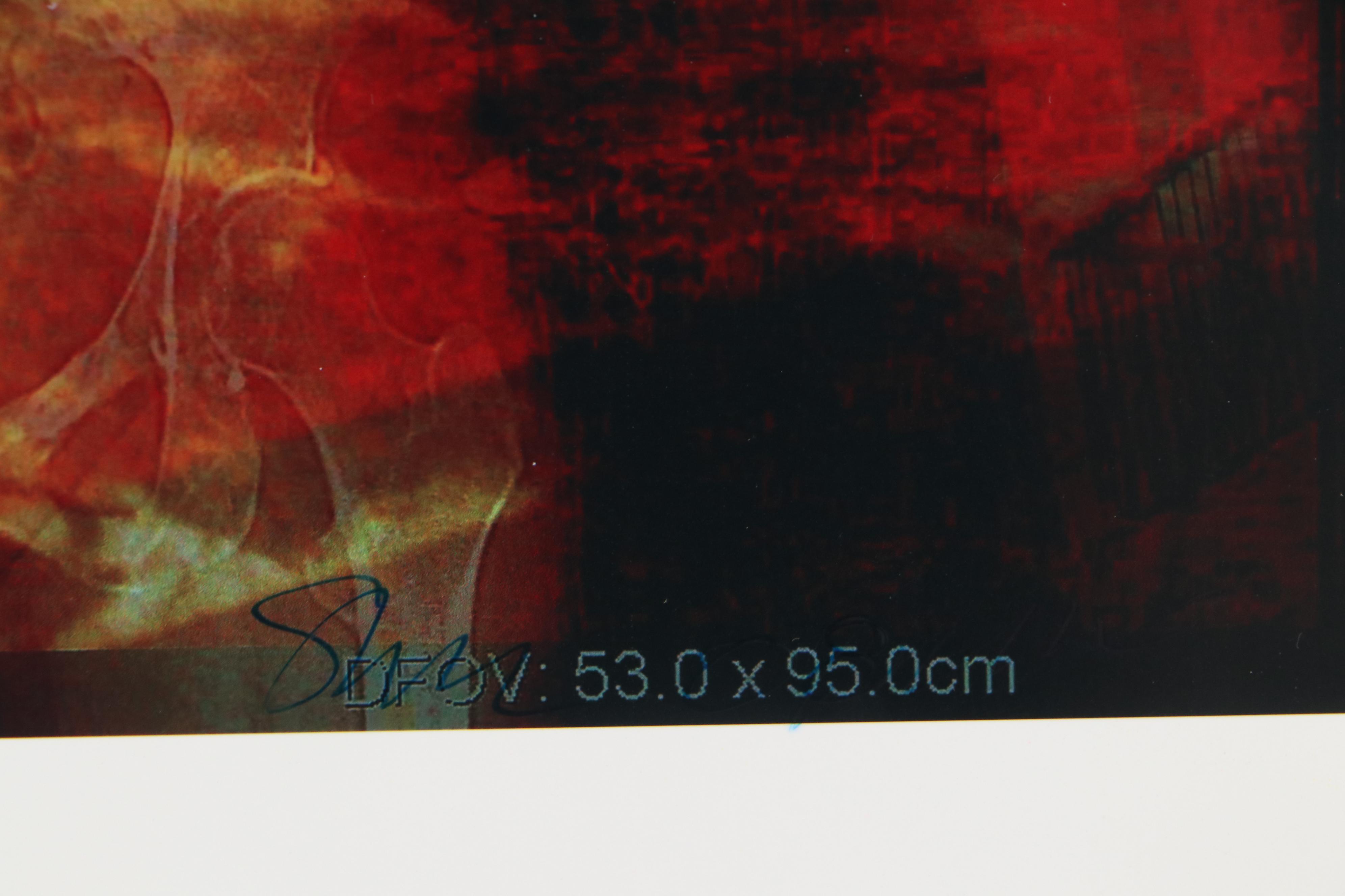 Sarah Roush Digital Collage "Begonias," 21st Century