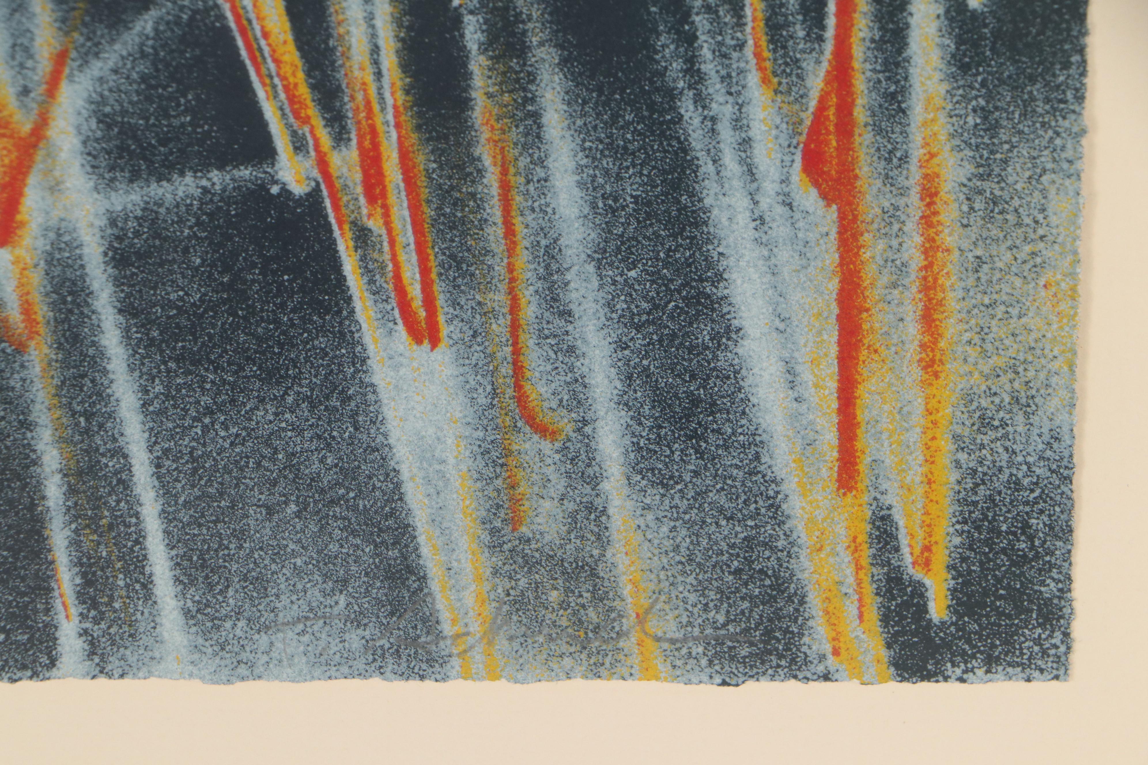 Tom Schneider Abstract Serigraph "Rainy Book," 1981