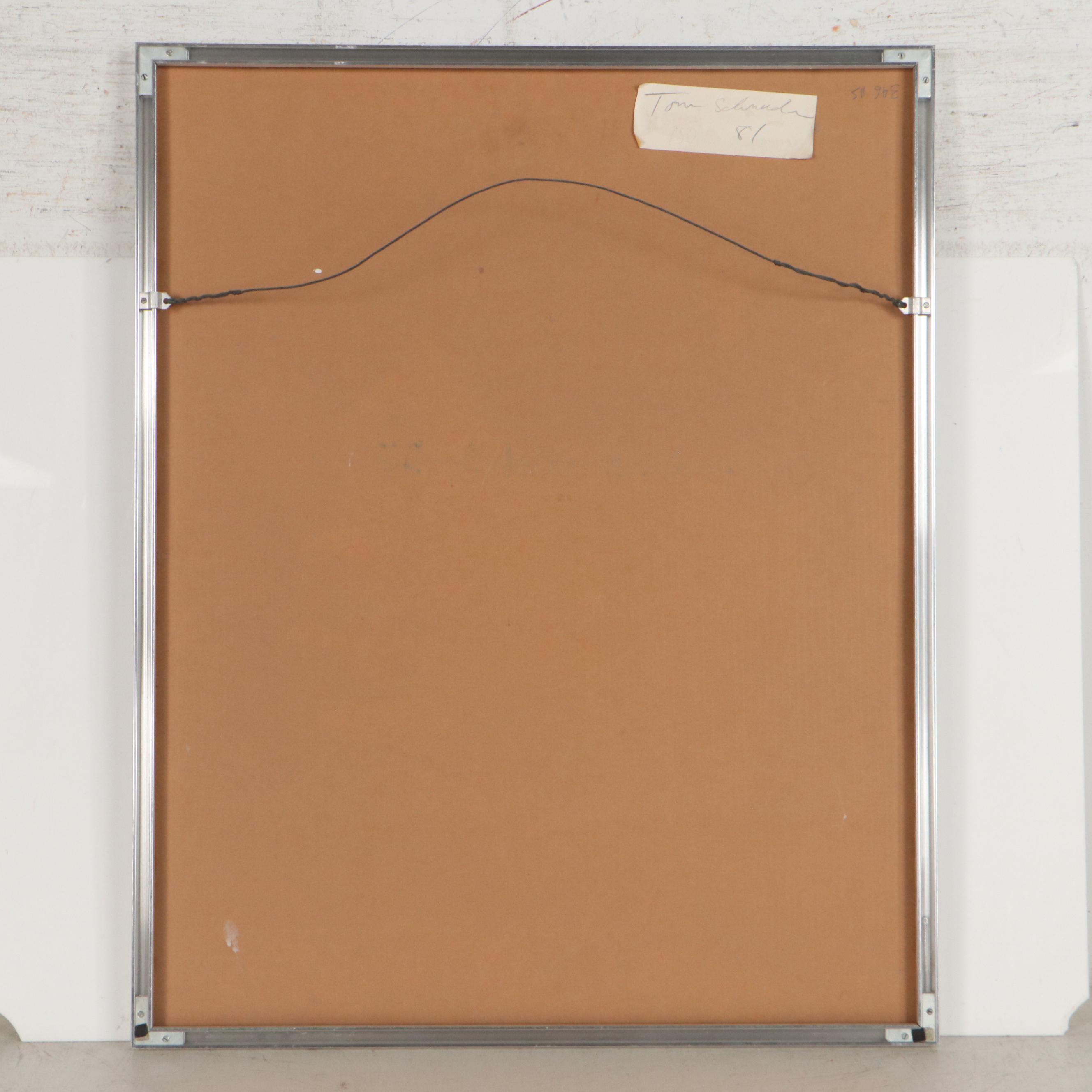 Tom Schneider Abstract Serigraph "Rainy Book," 1981