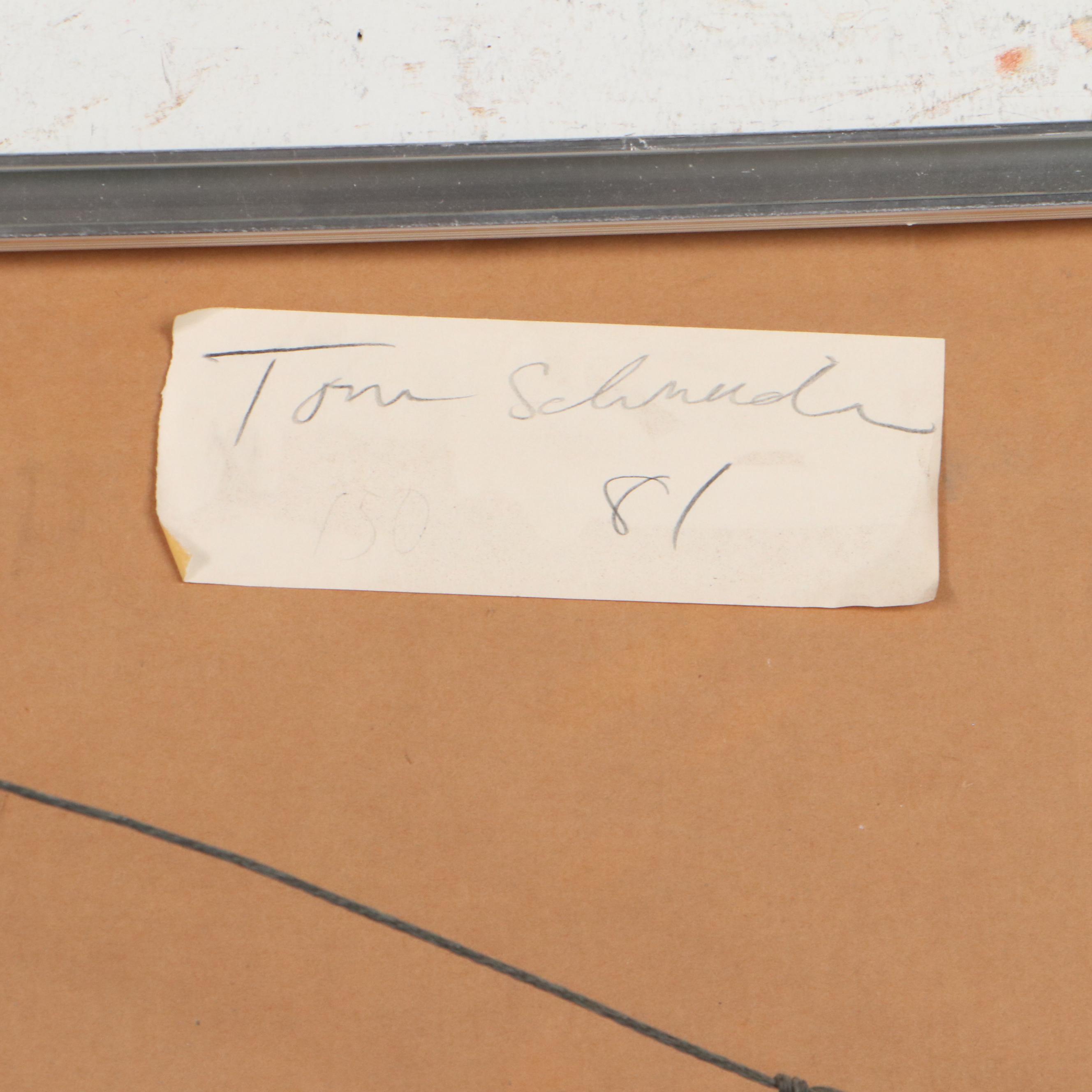 Tom Schneider Abstract Serigraph "Rainy Book," 1981