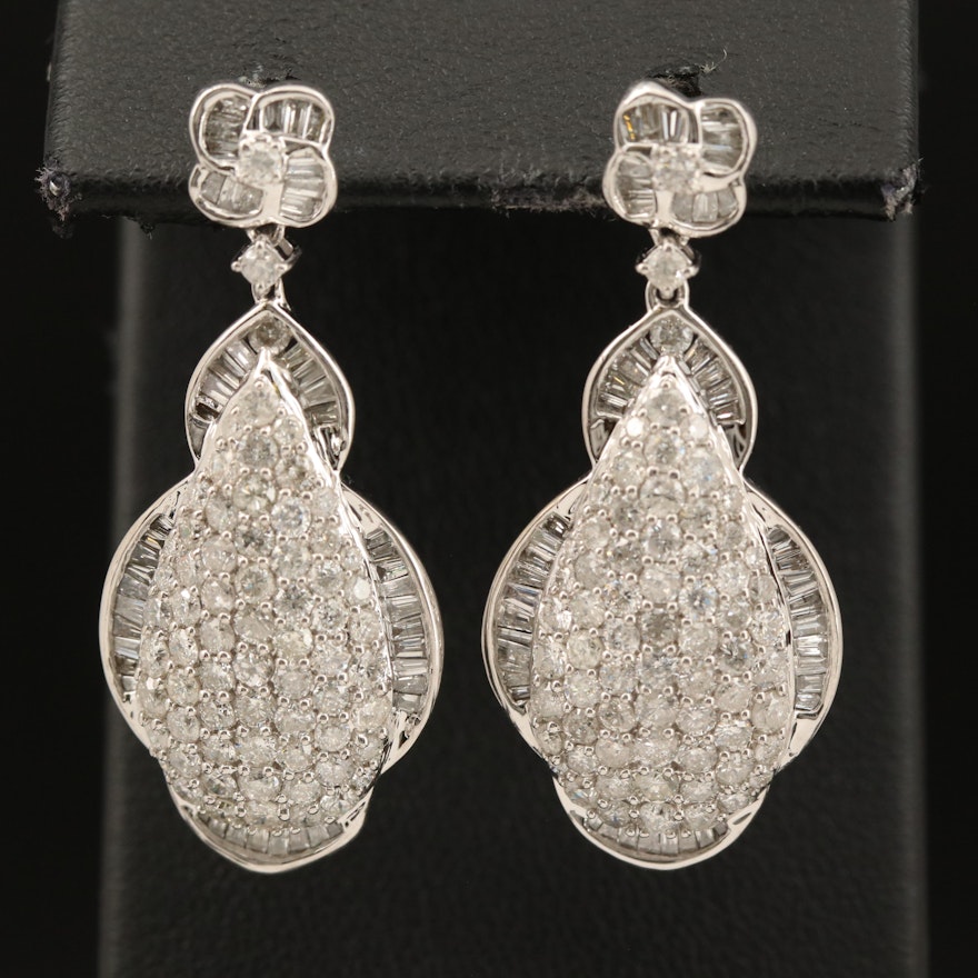 14K 4.06 CTW Diamond Pendant Earrings