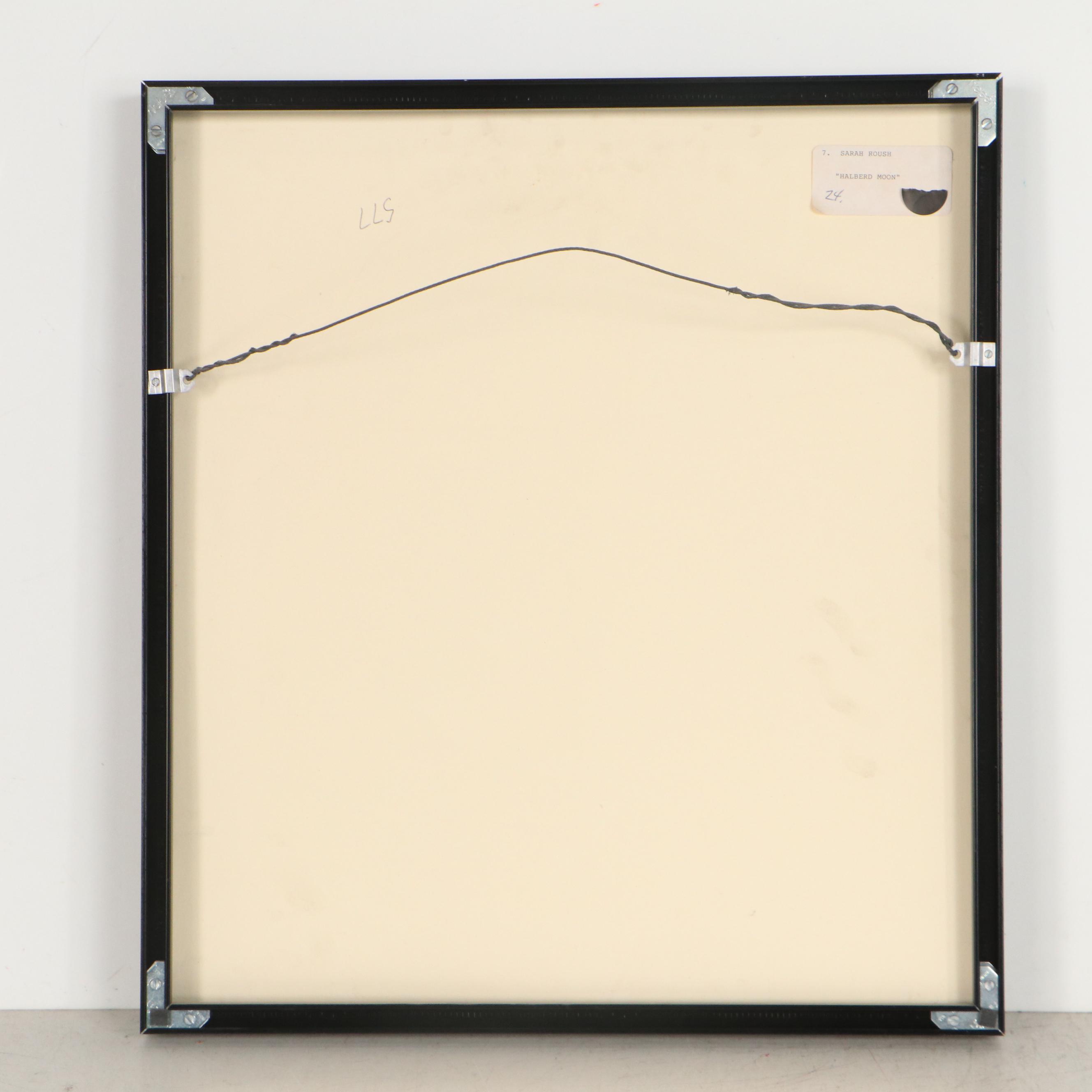 Sarah Roush Abstract Mixed Media Painting "Halberd Moon"