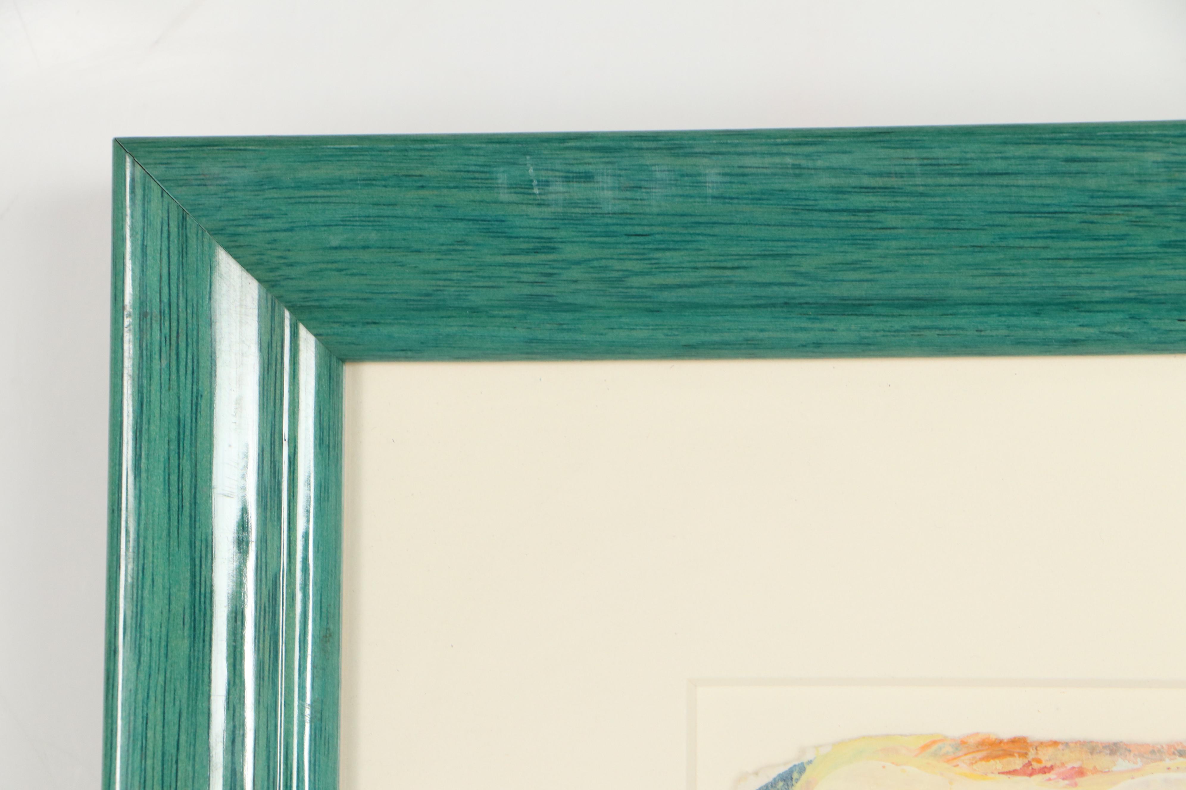 Sarah Roush Abstract Mixed Media Painting, Circa 2000