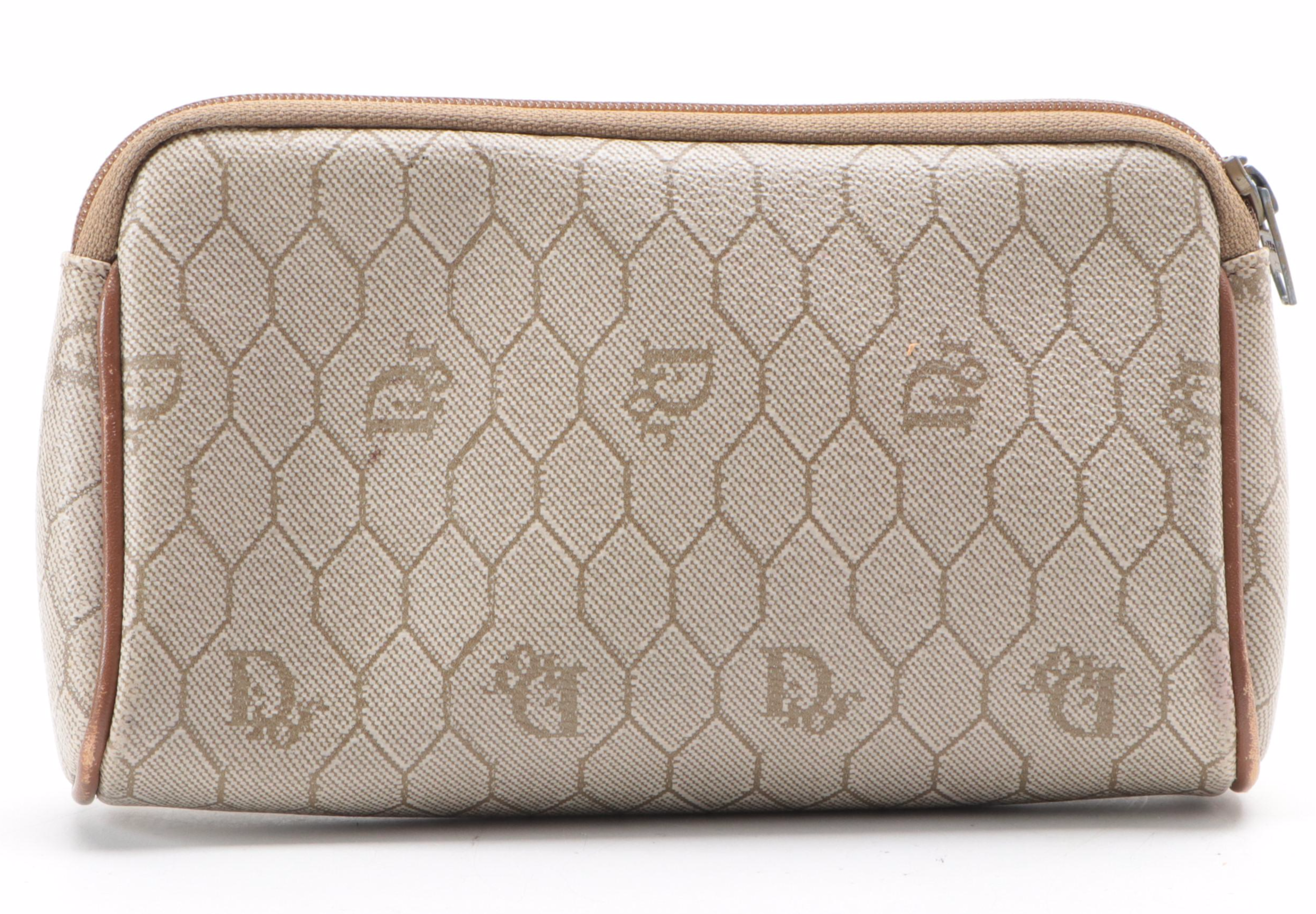 Christian Dior Cosmetic Pouch in Dior Honeycomb Coated Canvas
